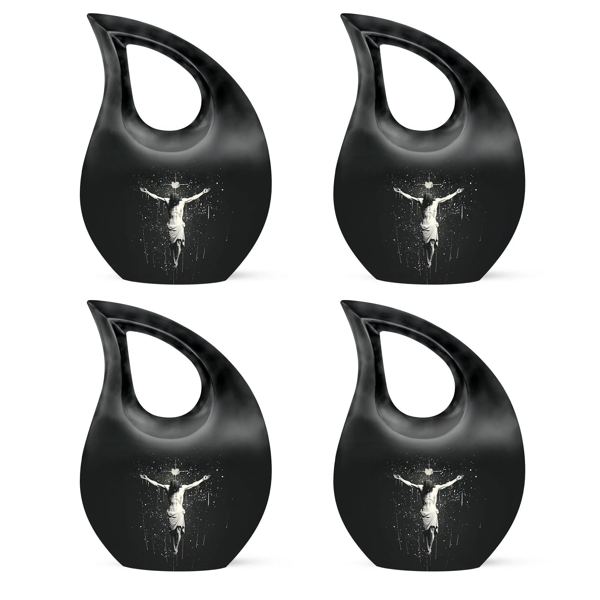 Cross Drop Urn -Large Aluminium Cremation Urn For Human Remains