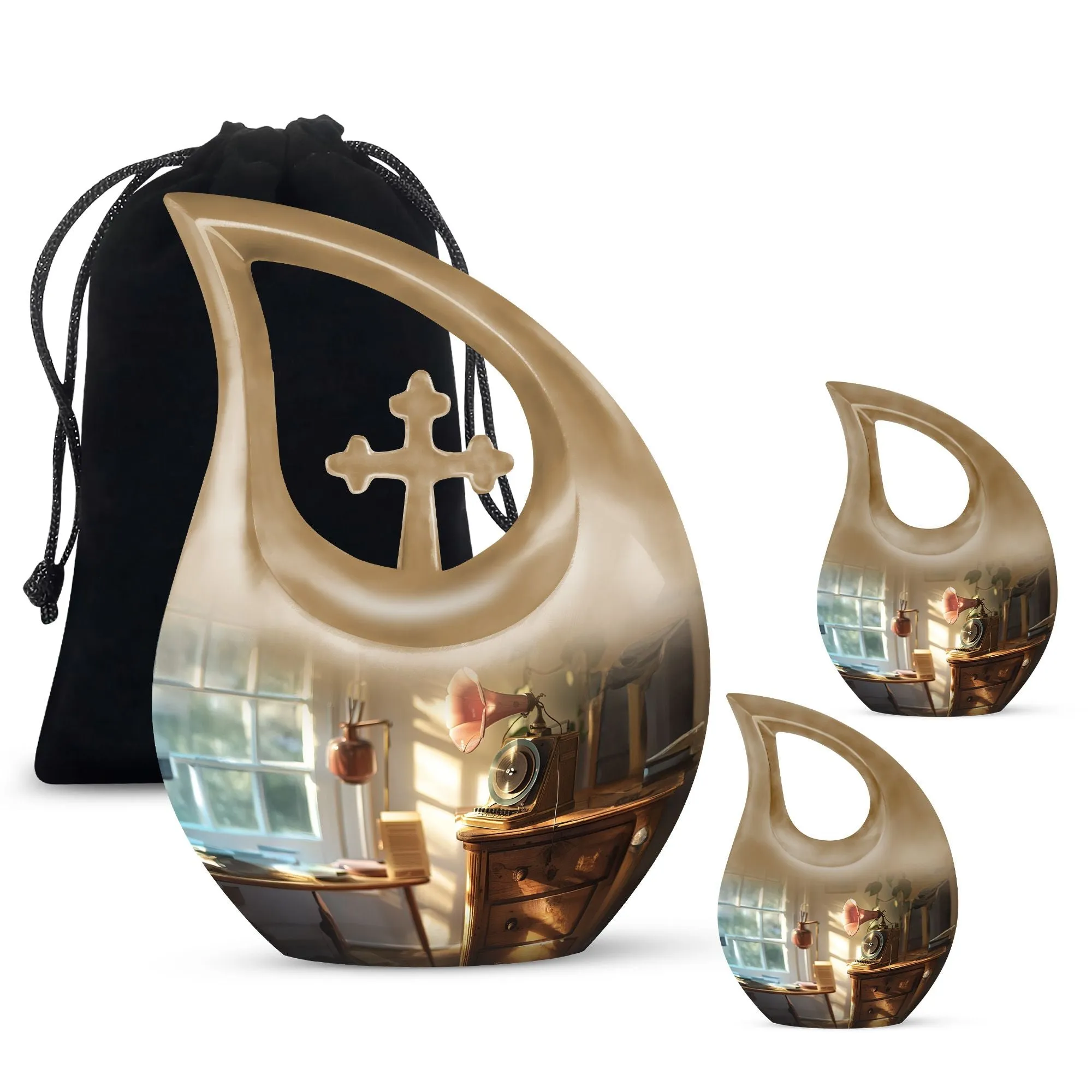 Custom Gramophone Theme Funeral Urn - A Unique Memorial Honor