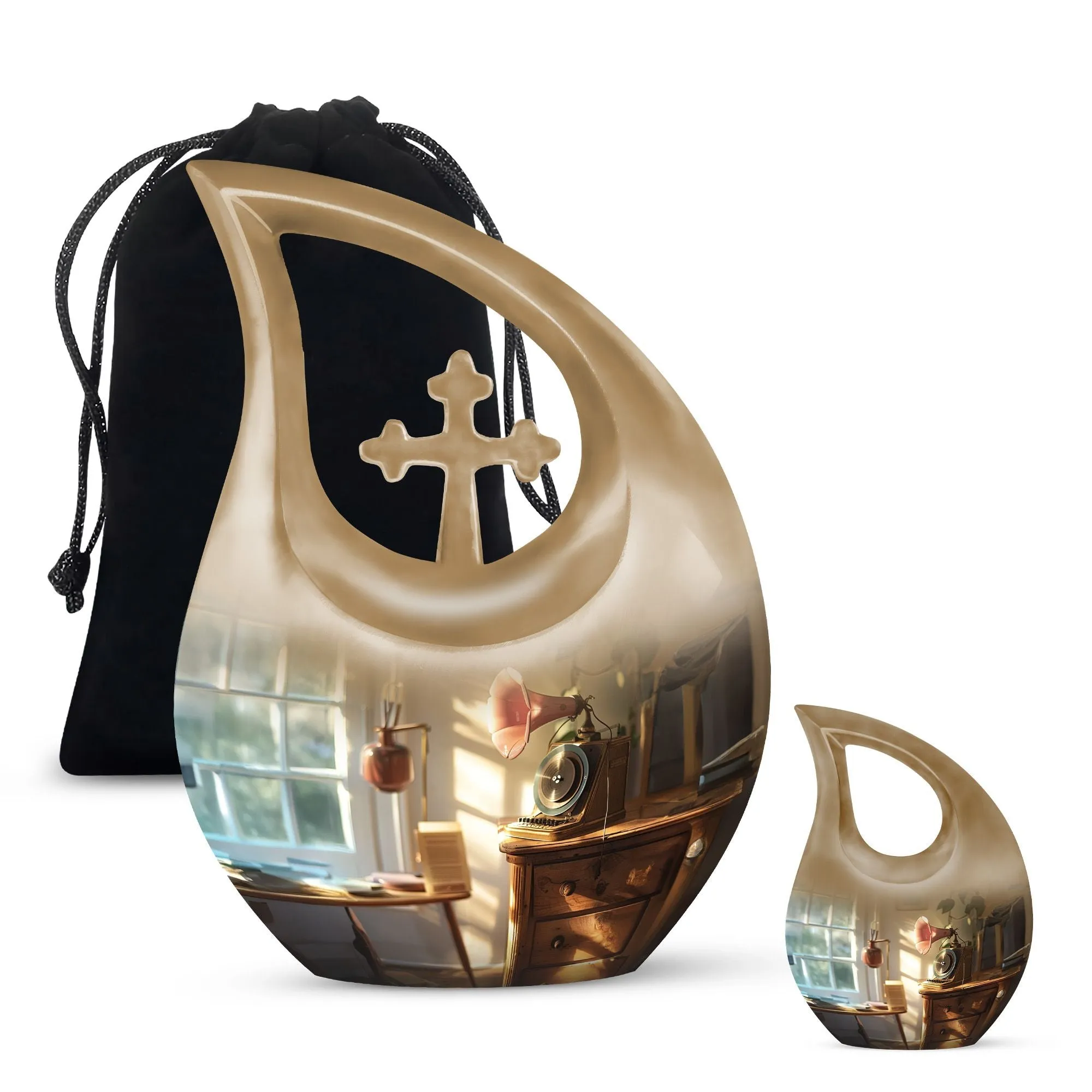 Custom Gramophone Theme Funeral Urn - A Unique Memorial Honor