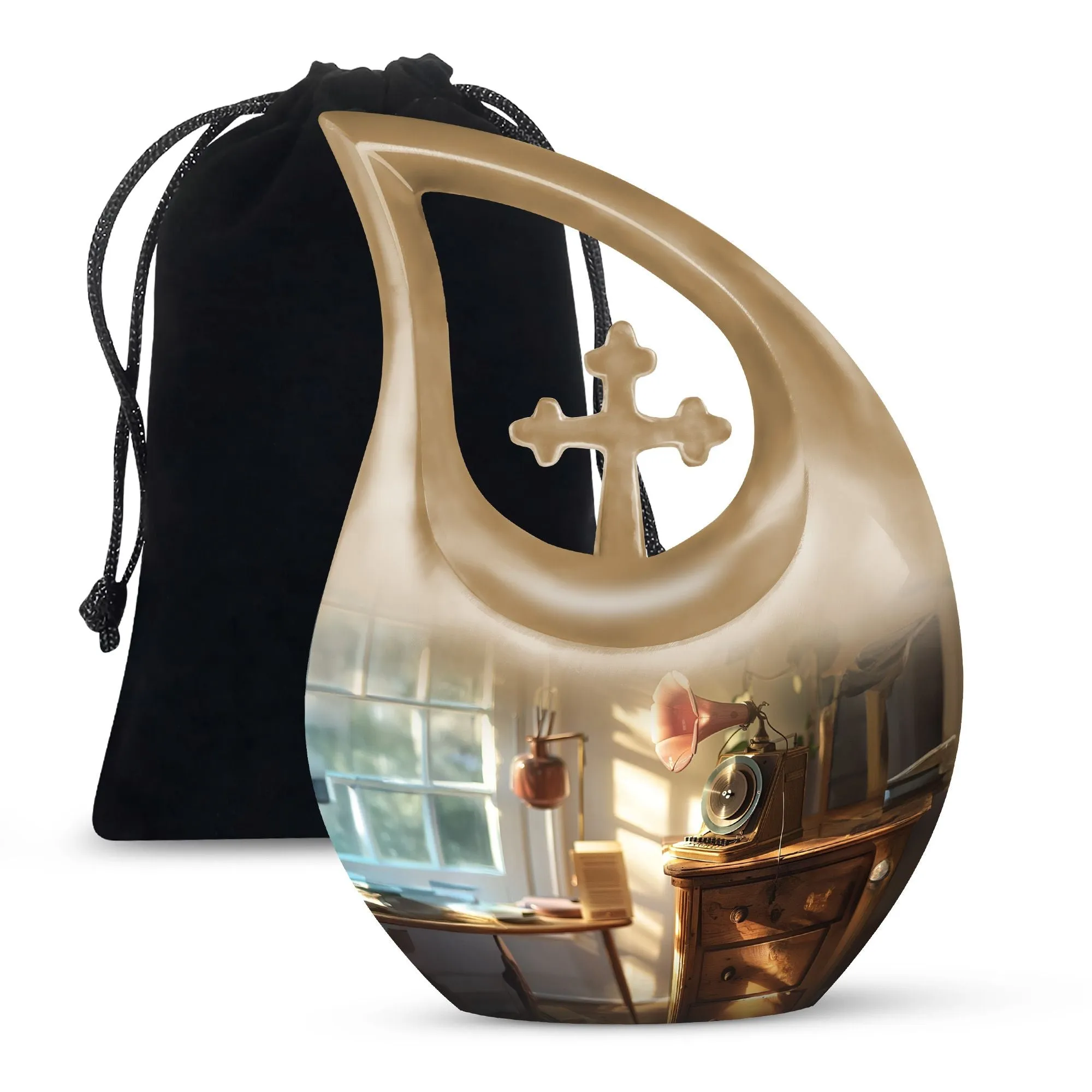 Custom Gramophone Theme Funeral Urn - A Unique Memorial Honor