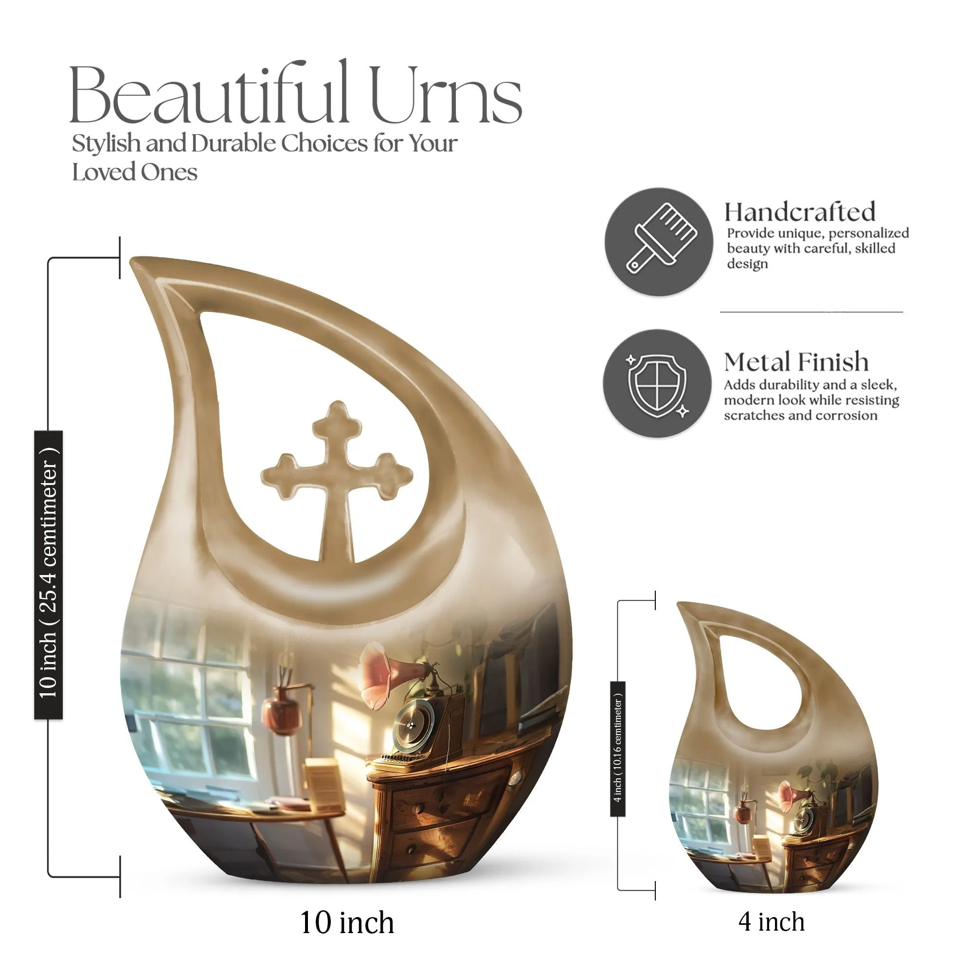 Custom Gramophone Theme Funeral Urn - A Unique Memorial Honor