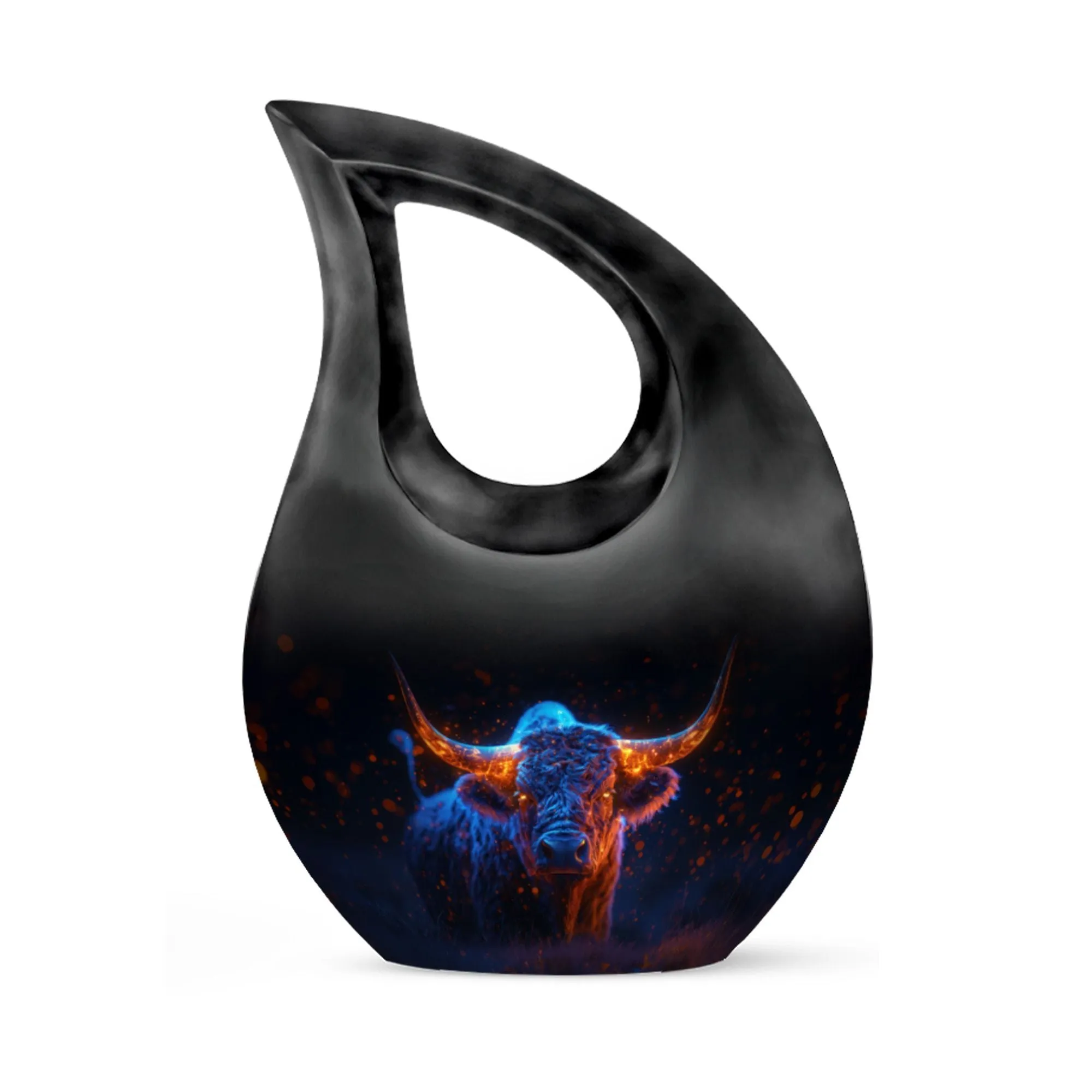 Custom Made Ember Horns Yak Urn for Cremations - Memorial Urn