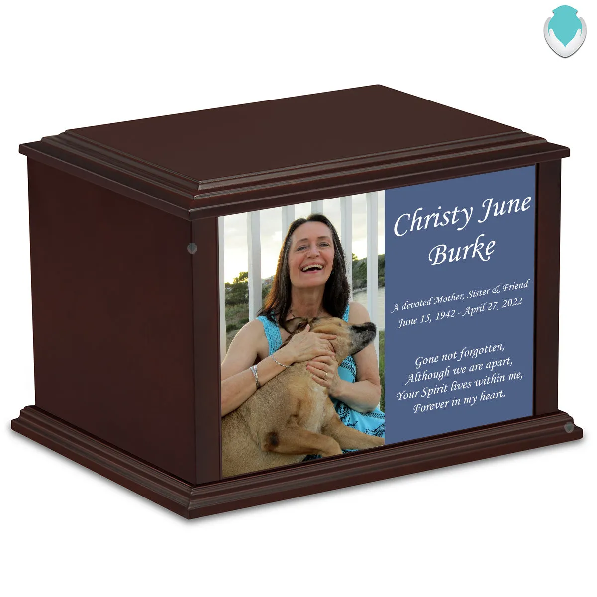 Custom Printed Heritage Everlasting Expressions Photo Wood Box Cremation Urn