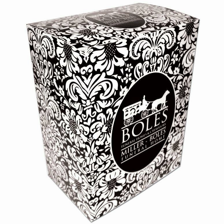 Custom Designed  Cremains Box | Fits over black plastic temporary urn | Great Advertising
