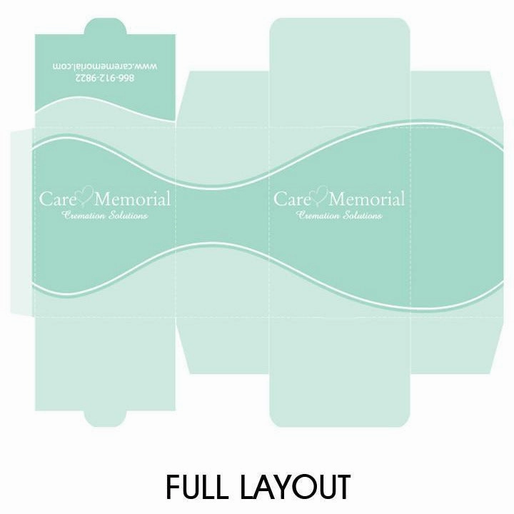 Custom Designed  Cremains Box | Fits over black plastic temporary urn | Great Advertising