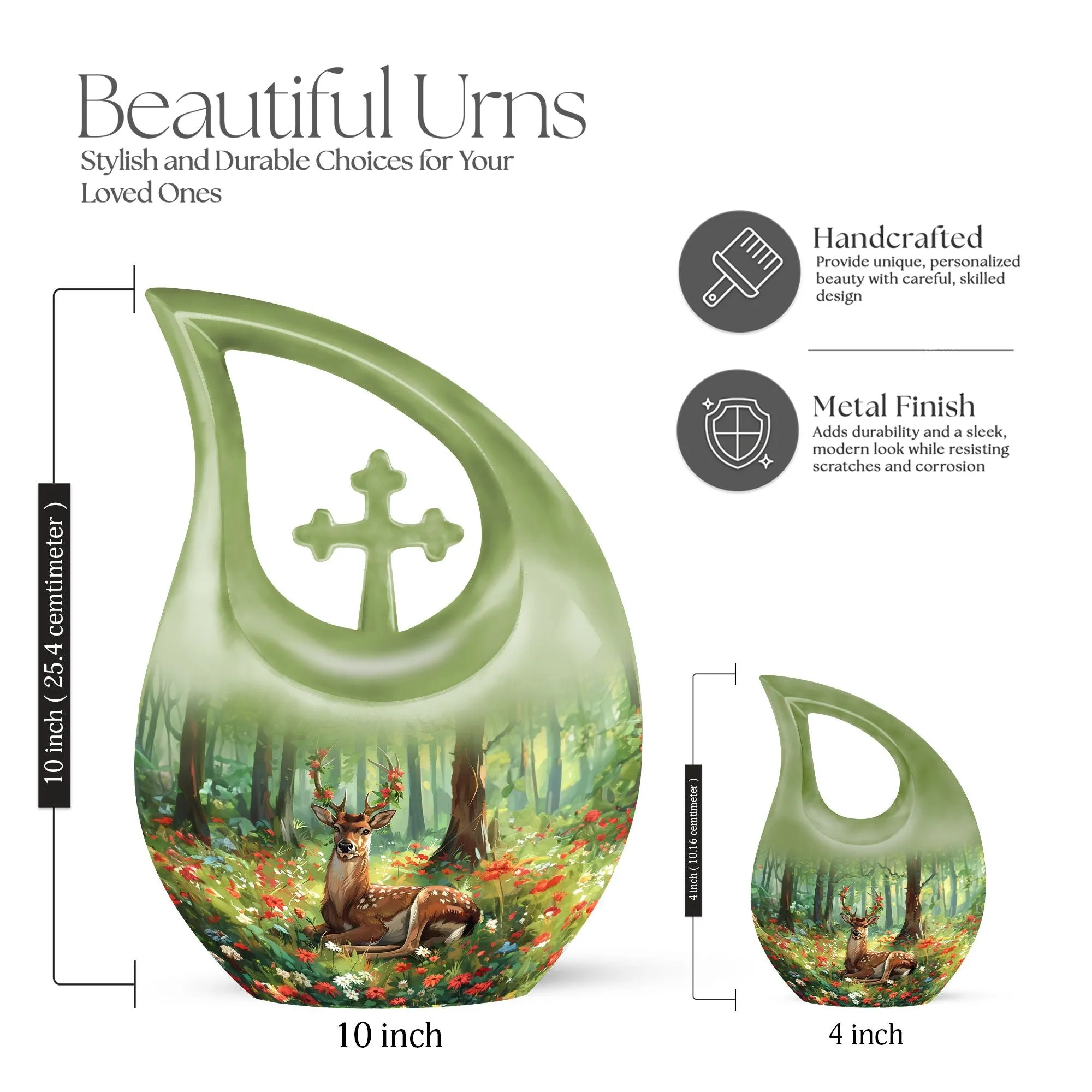 Deer Cremation Urn : Small Cremation Urn For Human Ashes