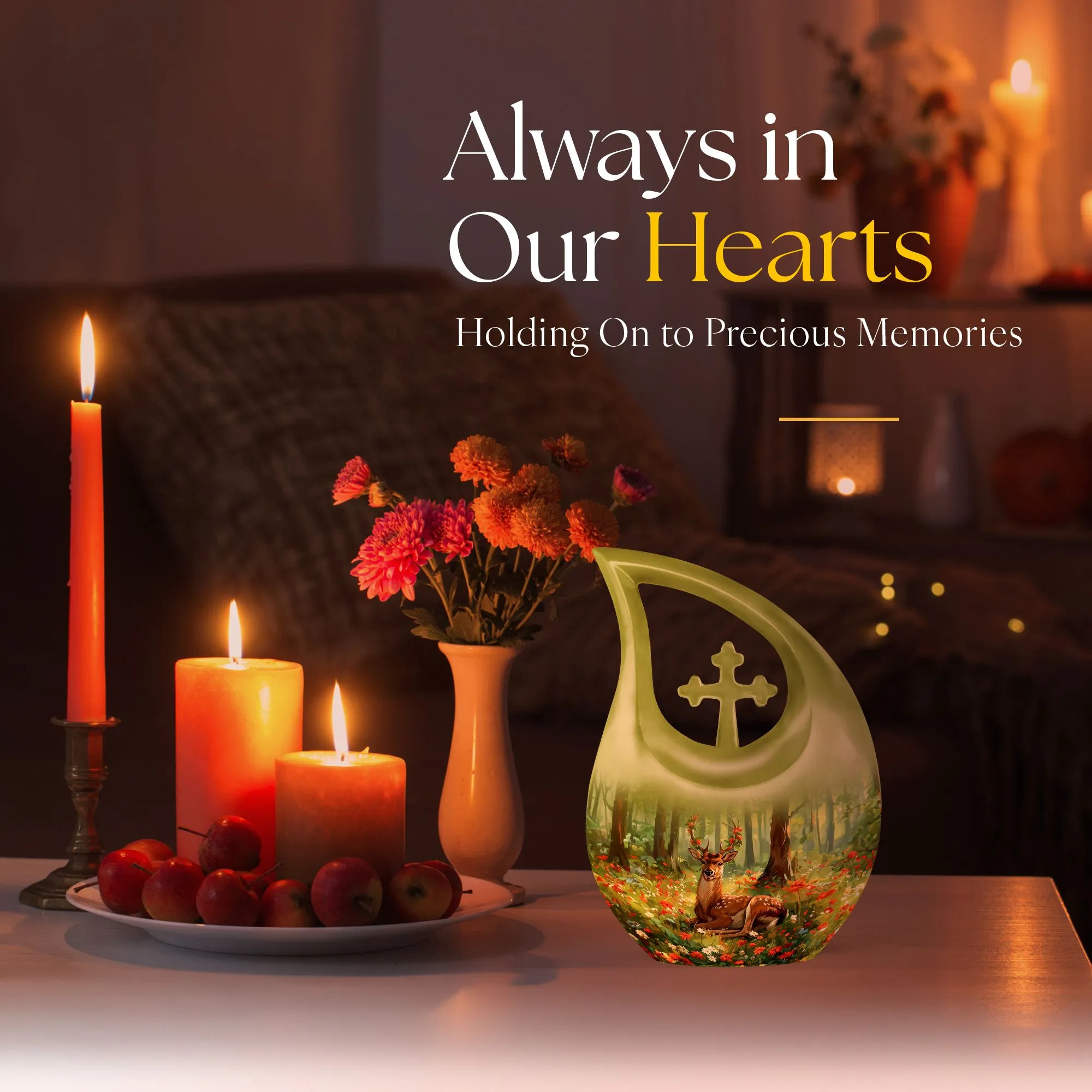 Deer Cremation Urn : Small Cremation Urn For Human Ashes