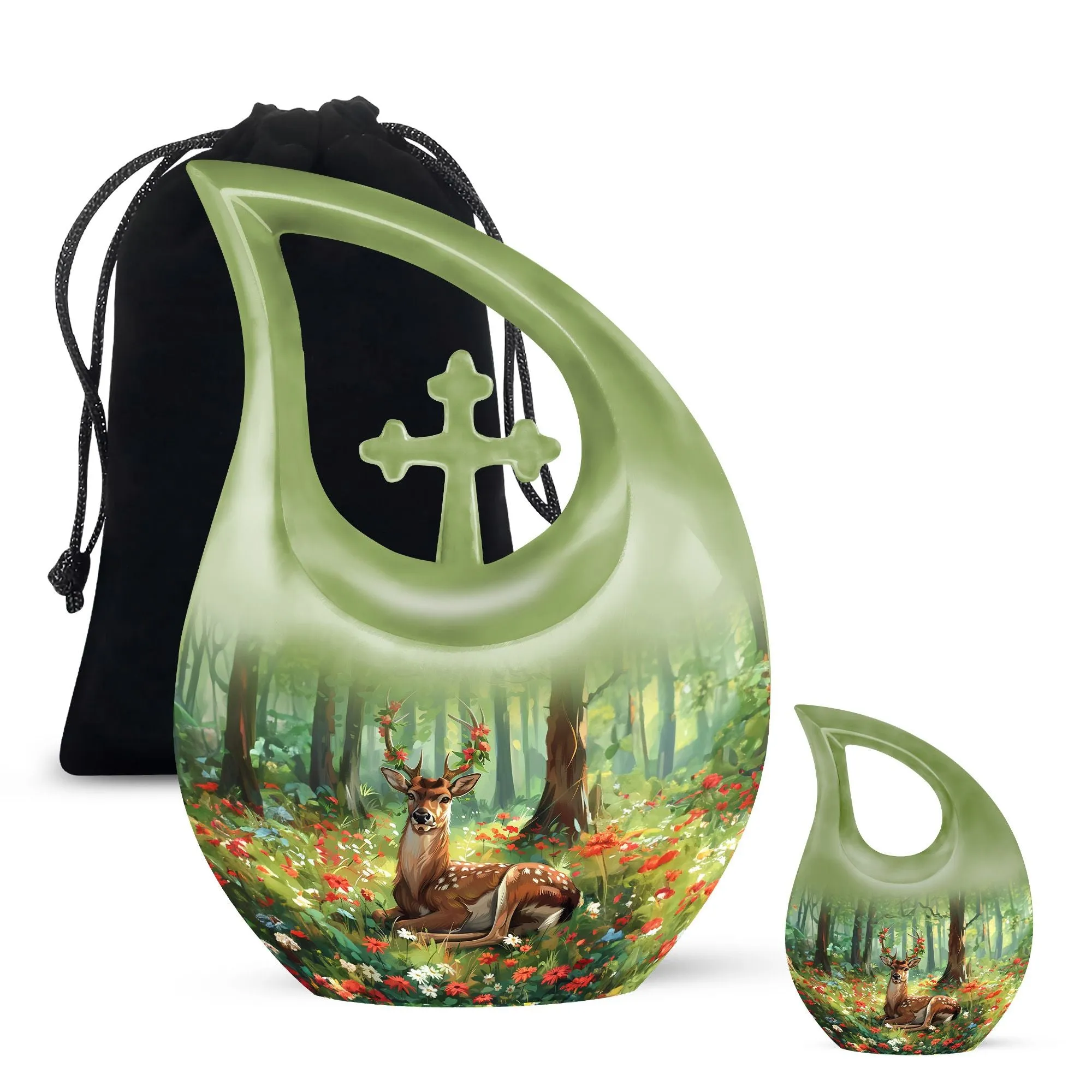 Deer Cremation Urn : Small Cremation Urn For Human Ashes