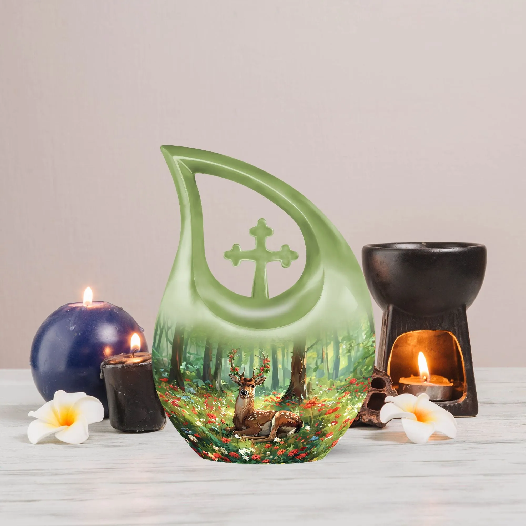 Deer Cremation Urn : Small Cremation Urn For Human Ashes