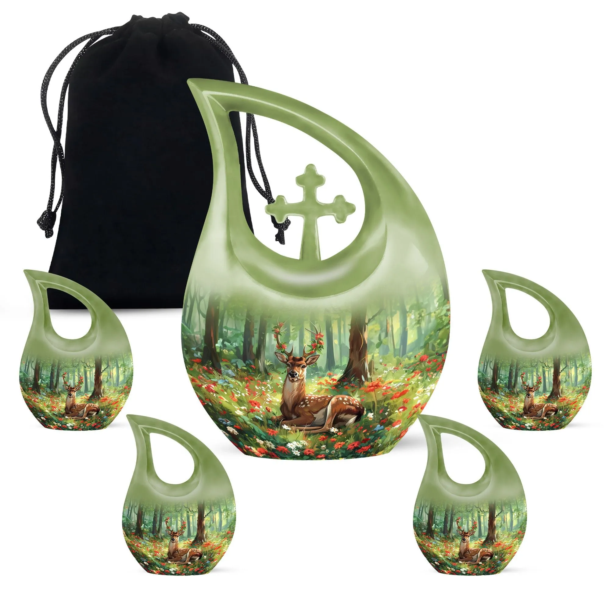Deer Cremation Urn : Small Cremation Urn For Human Ashes