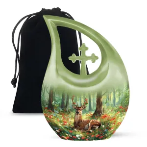Deer Cremation Urn : Small Cremation Urn For Human Ashes