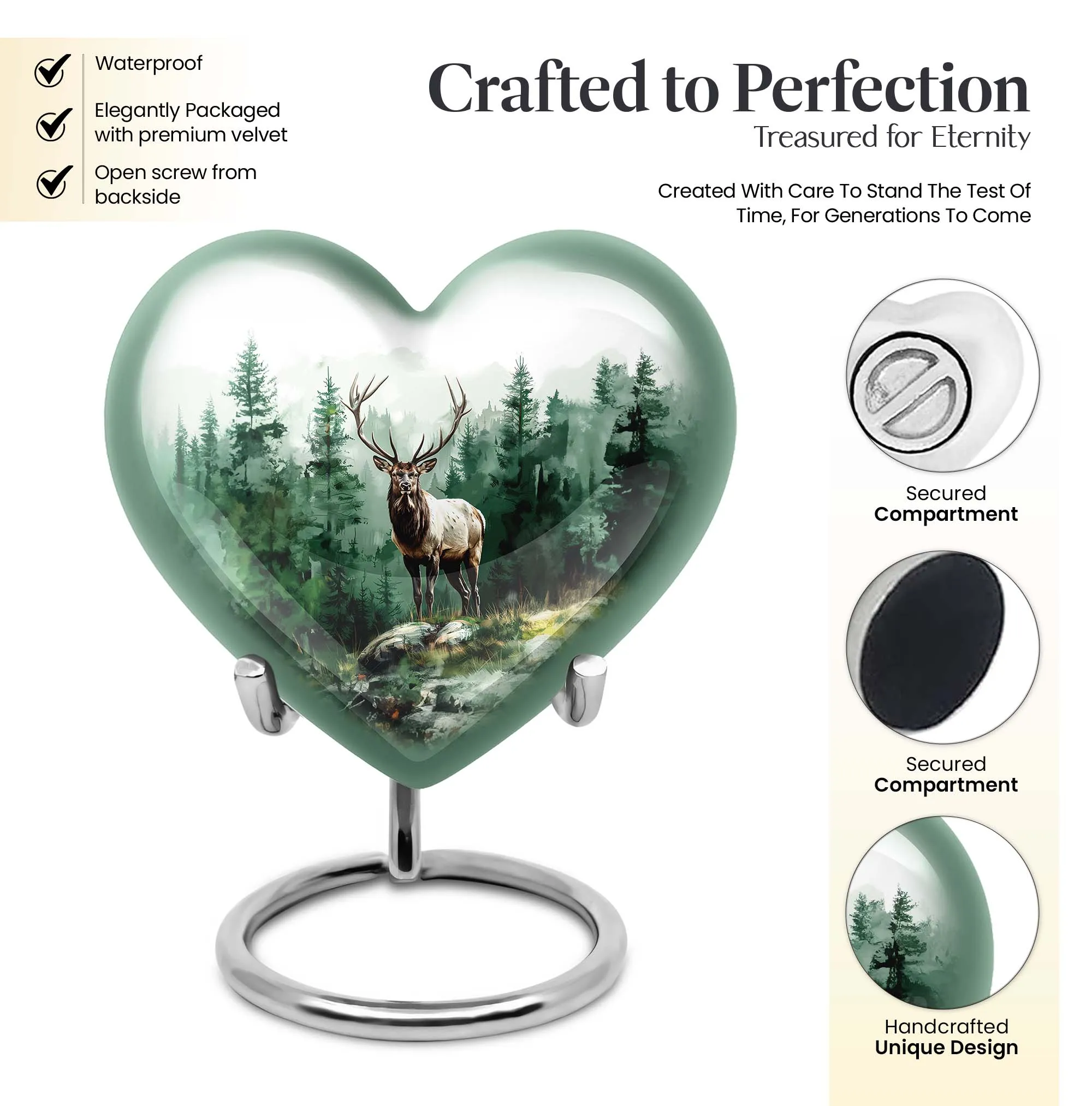 Deer Urn - Human Cremation Ash Protector