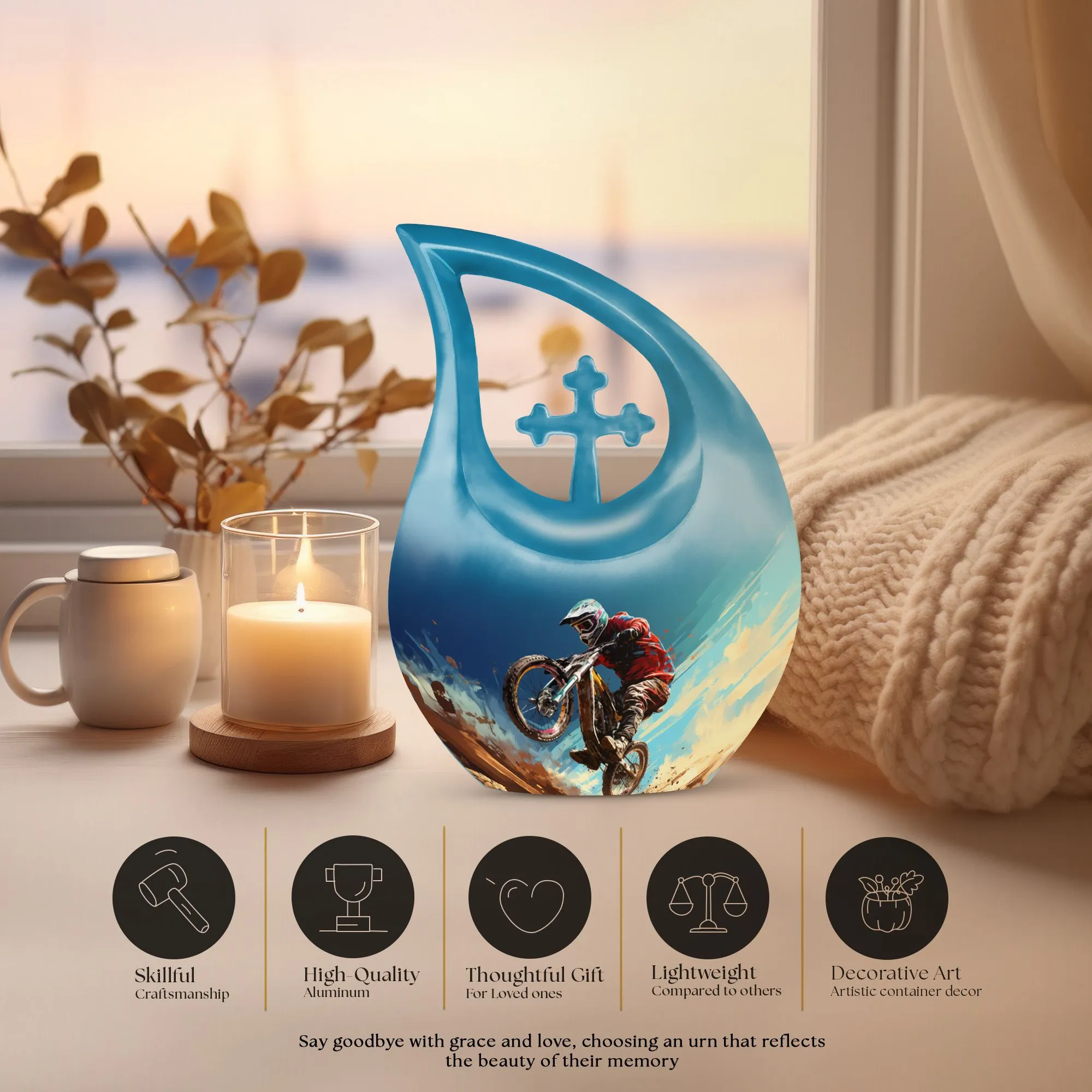 Desert Bike Urn - Exquisite Mini Memorial Urn for Ashes
