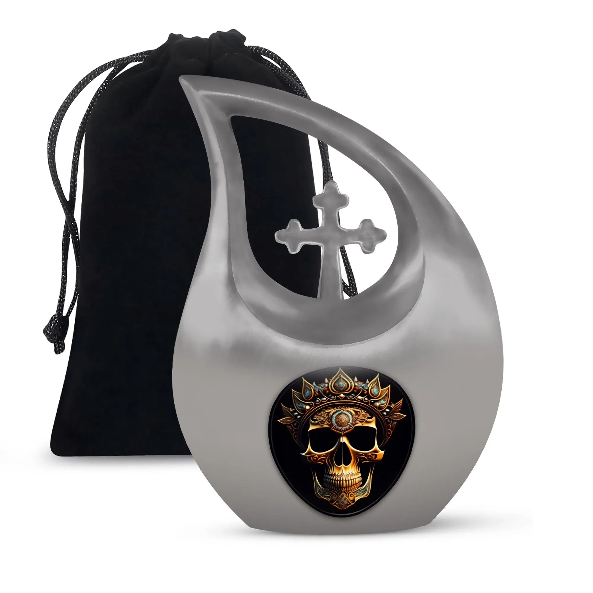Destiny's Embrace Exquisite Skull Themed Memorial Urn,