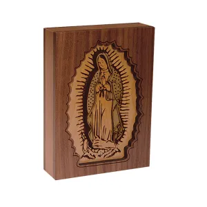 Dimensional Wood Art Our Lady of Guadalupe Small Keepsake Urn