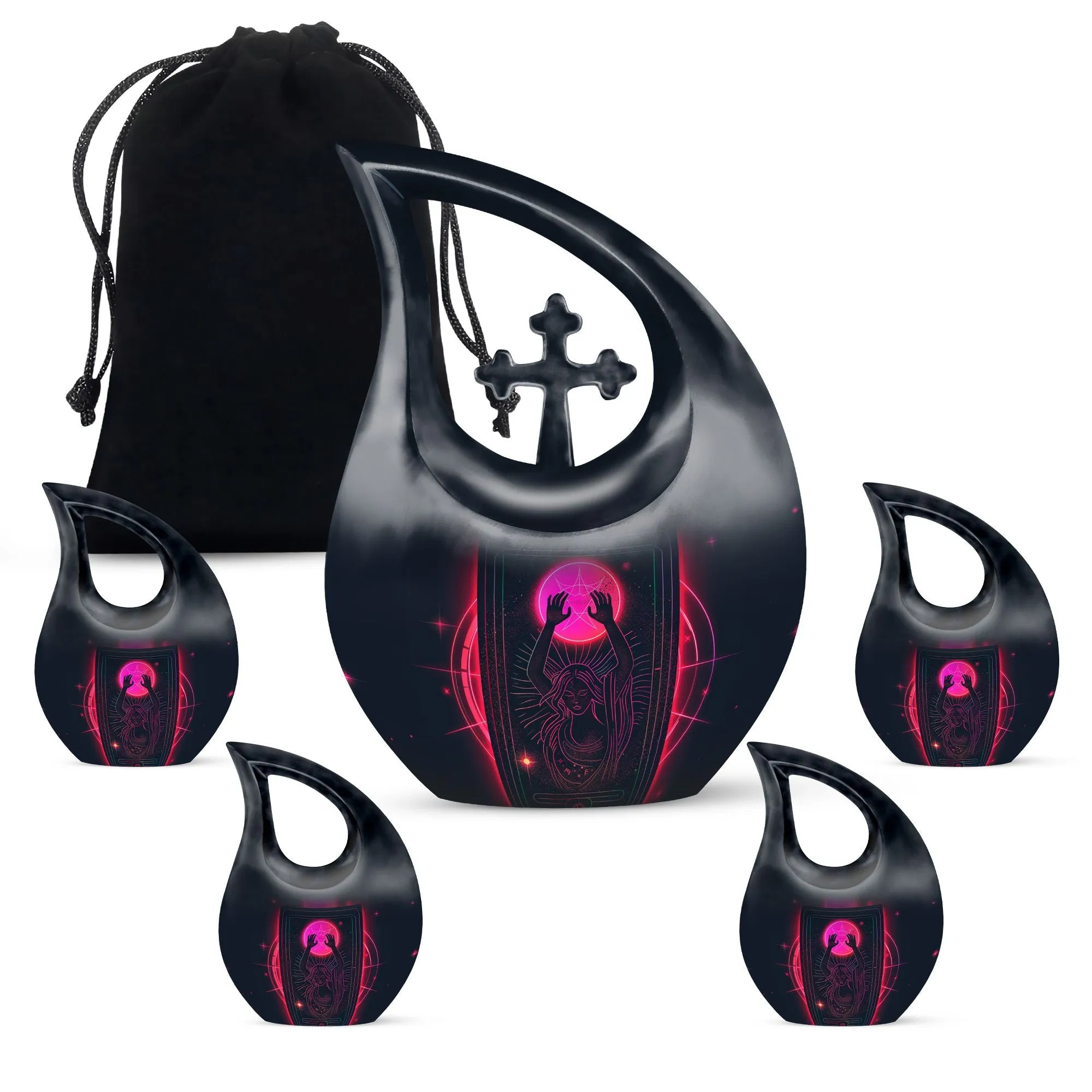 Distinctive Mom's Memorial Urn - Cross Drop Design
