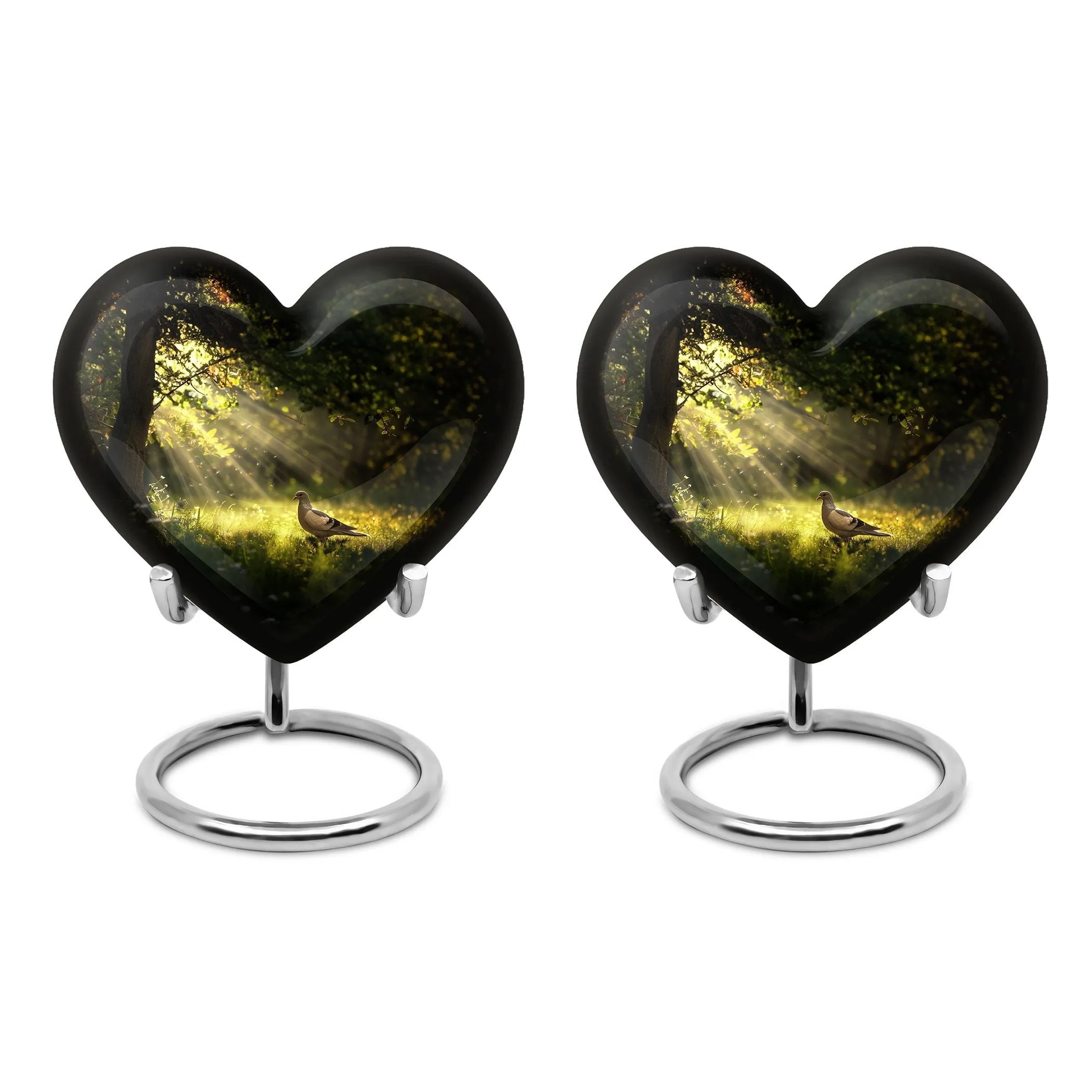 Dove Affection - Heart Shape Cremation Urn for Human Ashes
