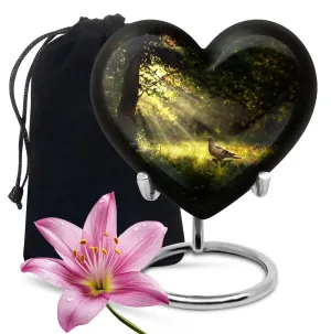 Dove Affection - Heart Shape Cremation Urn for Human Ashes