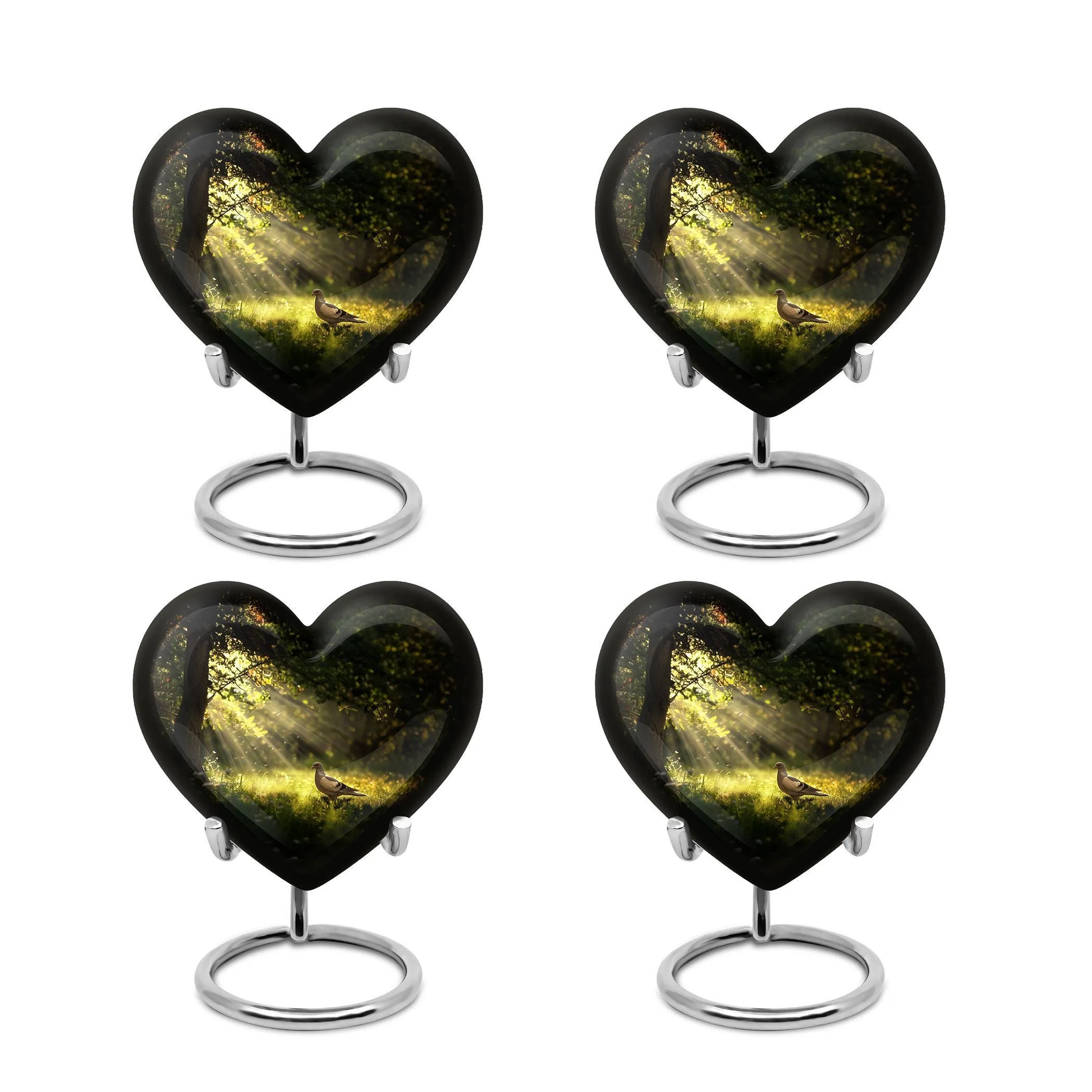 Dove Affection - Heart Shape Cremation Urn for Human Ashes