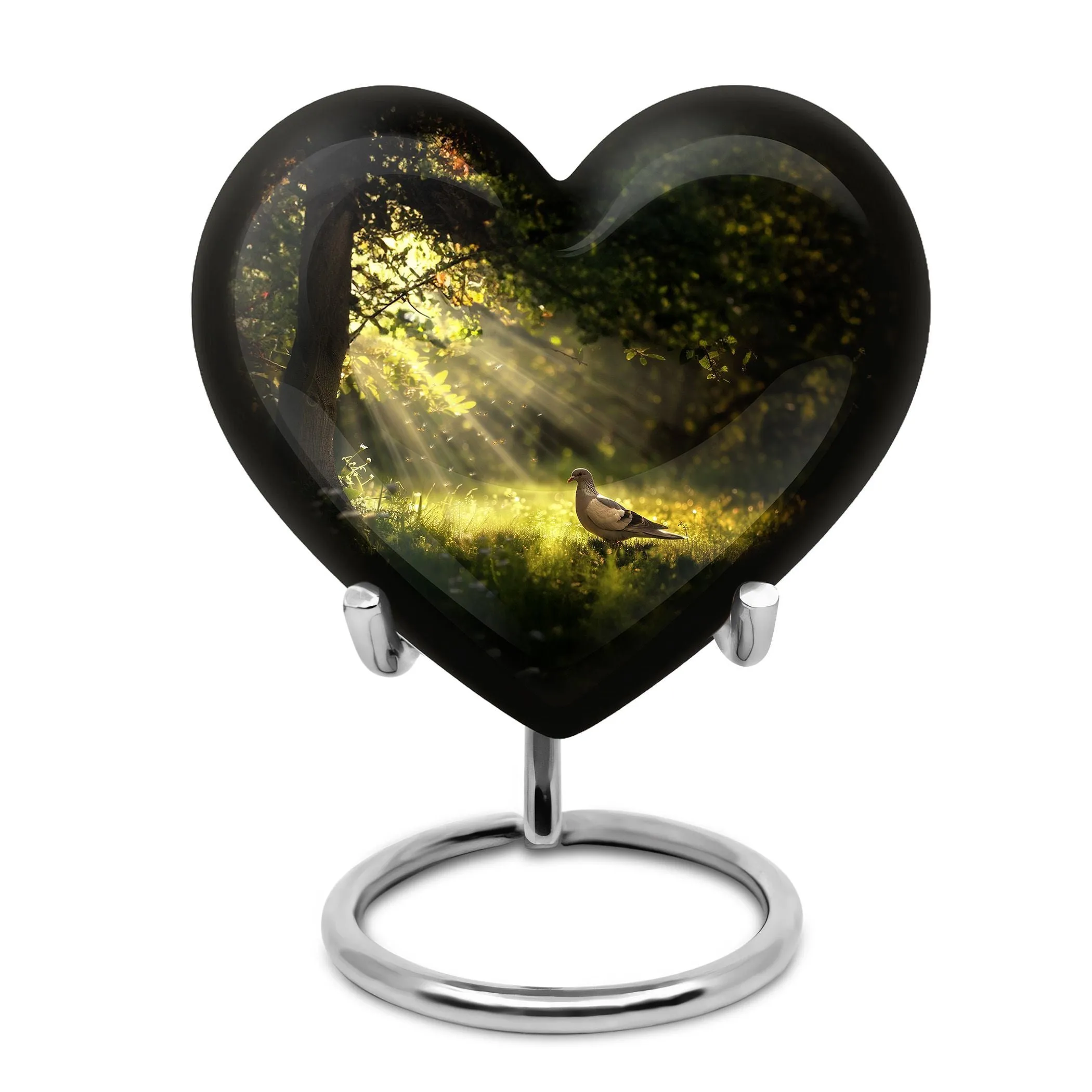 Dove Affection - Heart Shape Cremation Urn for Human Ashes
