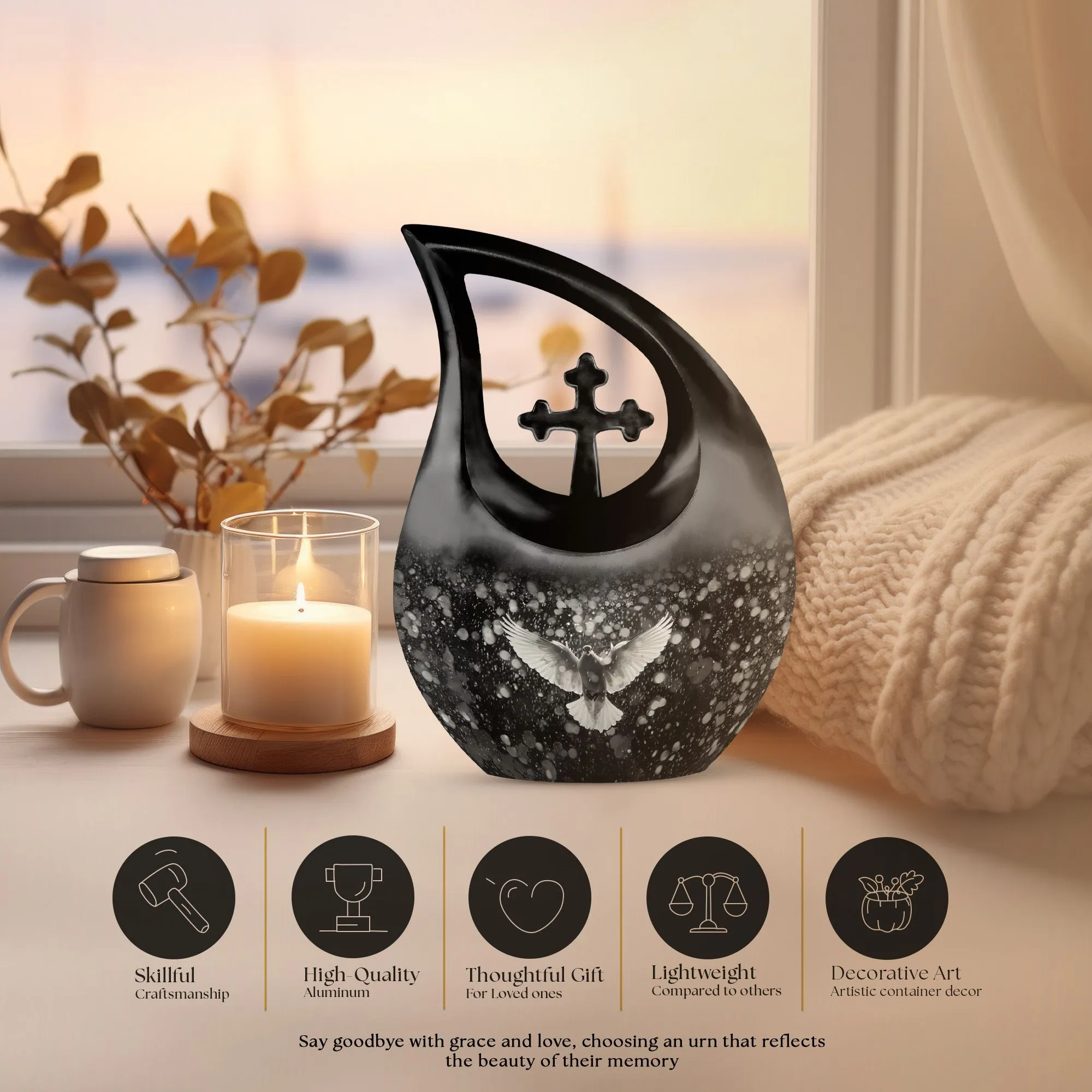 Dove Urn: Adult Cremation Urn For Human Ashes Remans
