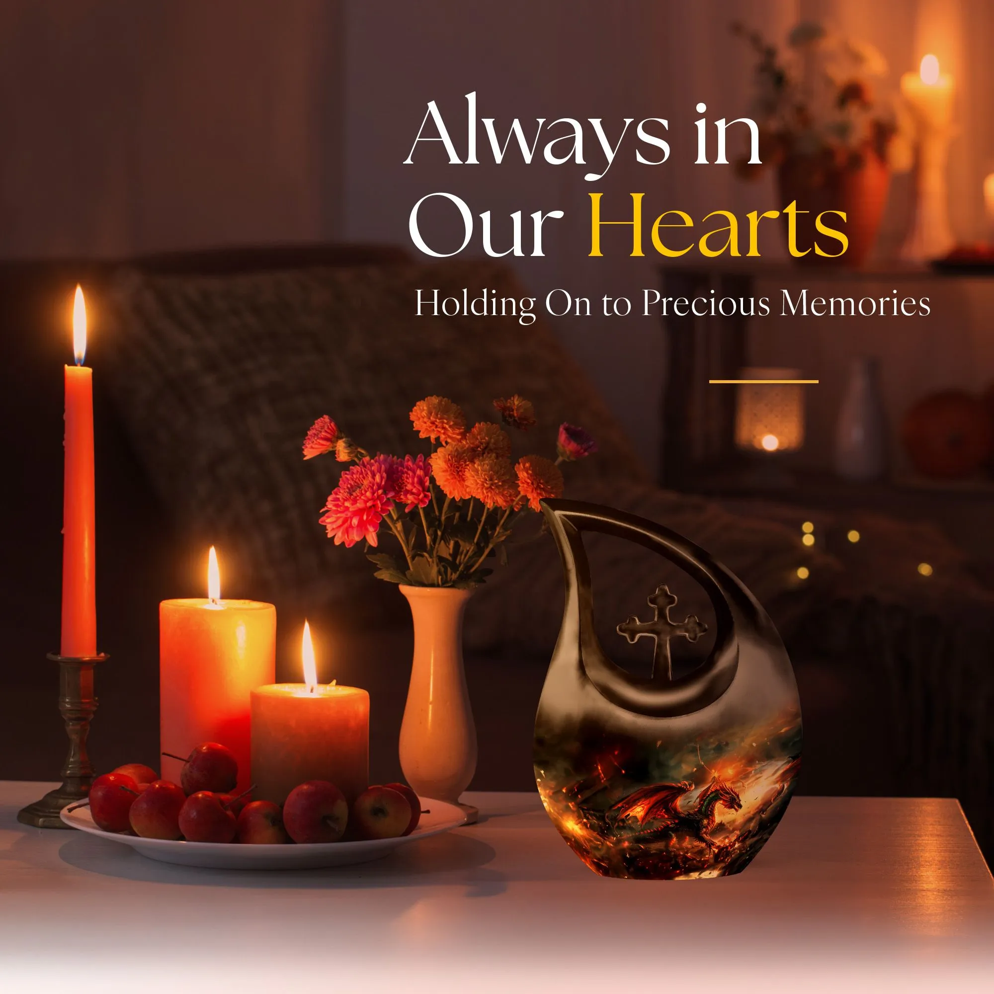 Dragon-inspired Heritage, Economical Memorial Keepsake Urn