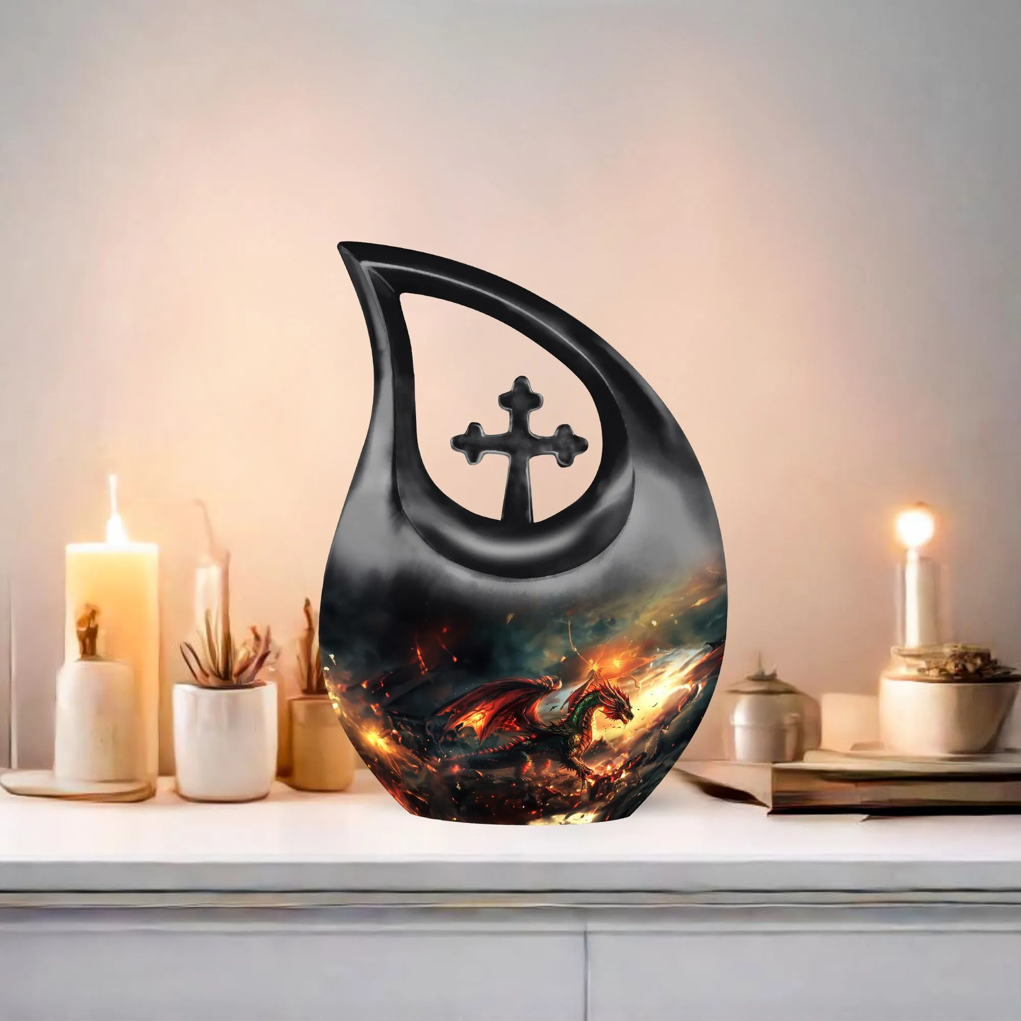Dragon-inspired Heritage, Economical Memorial Keepsake Urn