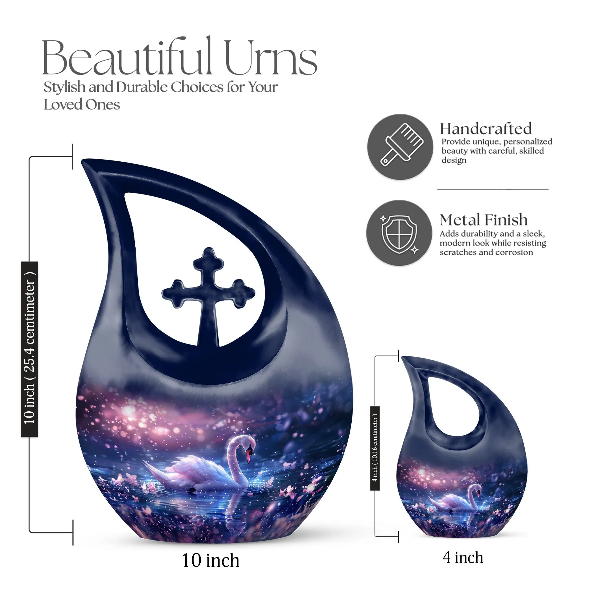 Dreamy Swan Nocturne Memorial Urn - An Resting Place for Your