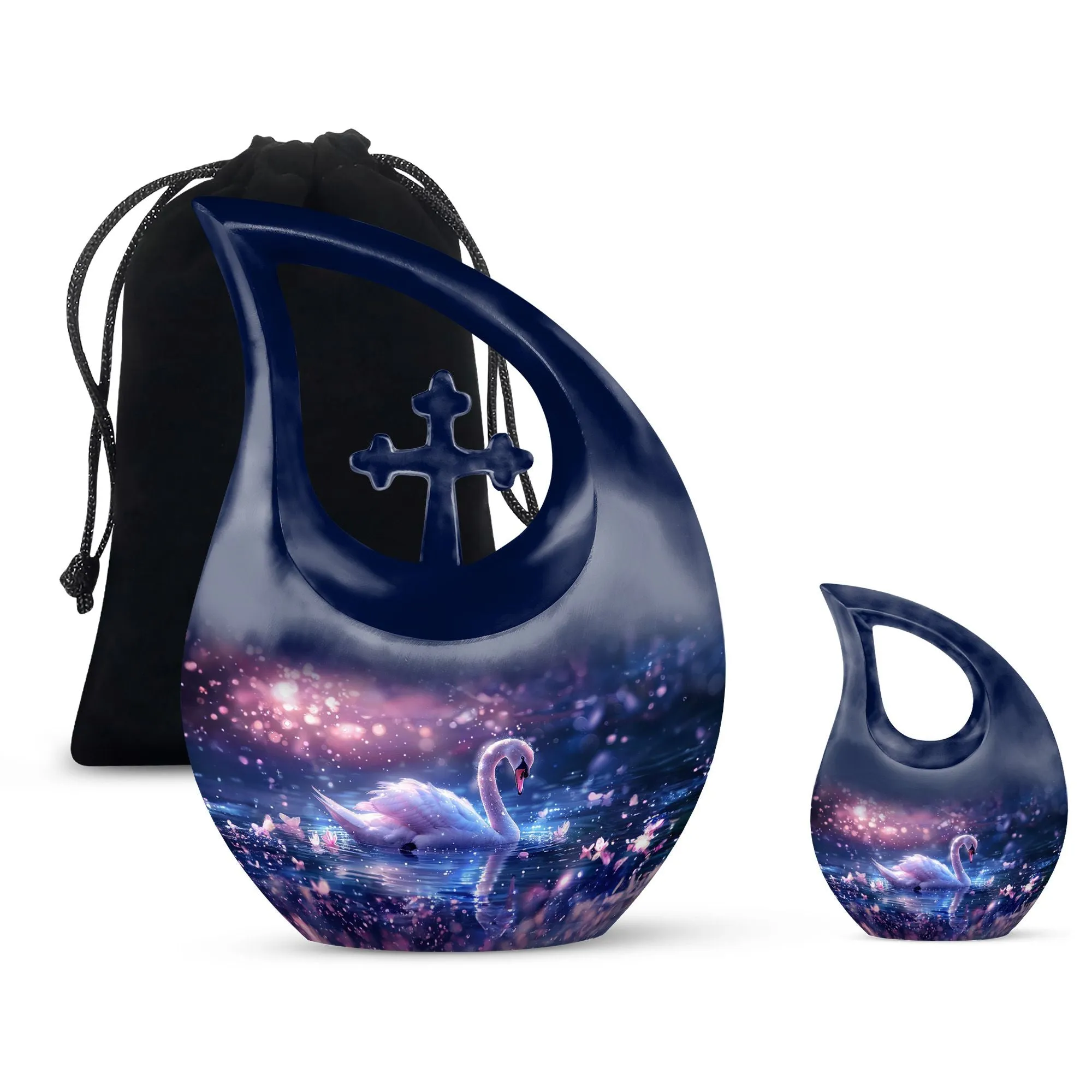 Dreamy Swan Nocturne Memorial Urn - An Resting Place for Your