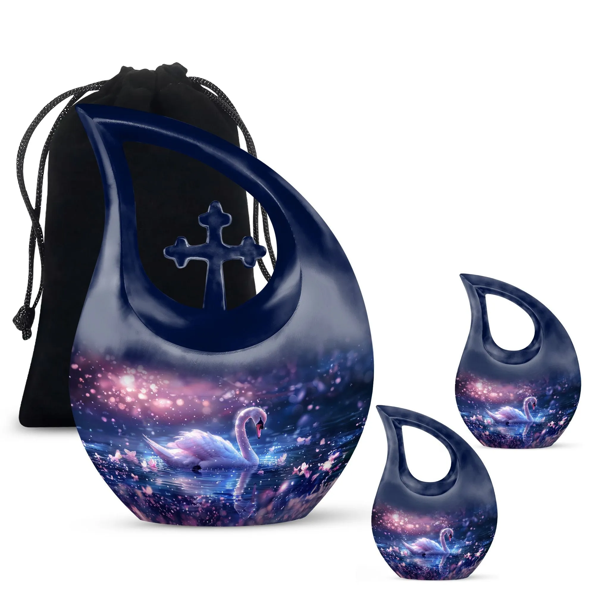 Dreamy Swan Nocturne Memorial Urn - An Resting Place for Your