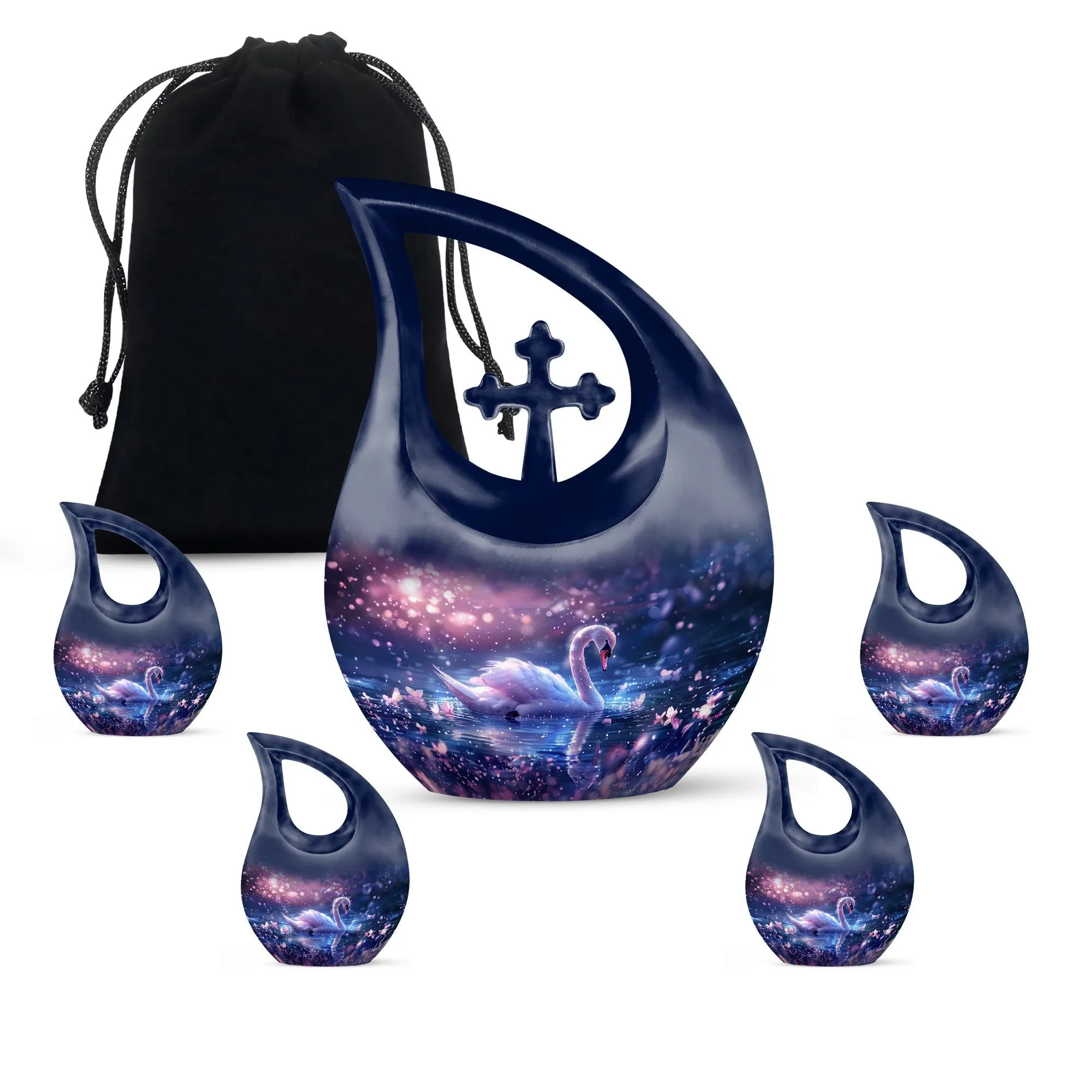 Dreamy Swan Nocturne Memorial Urn - An Resting Place for Your