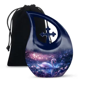Dreamy Swan Nocturne Memorial Urn - An Resting Place for Your