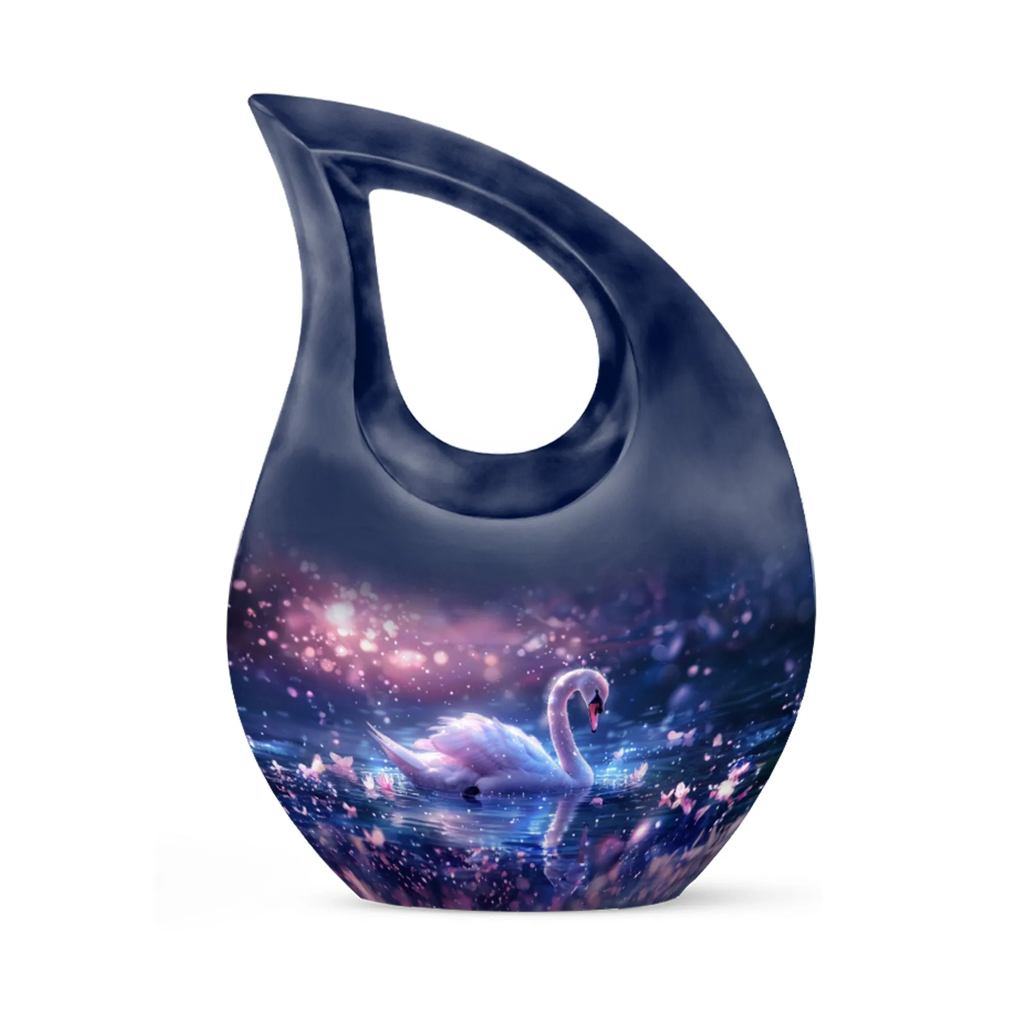 Dreamy Swan Nocturne Memorial Urn - An Resting Place for Your