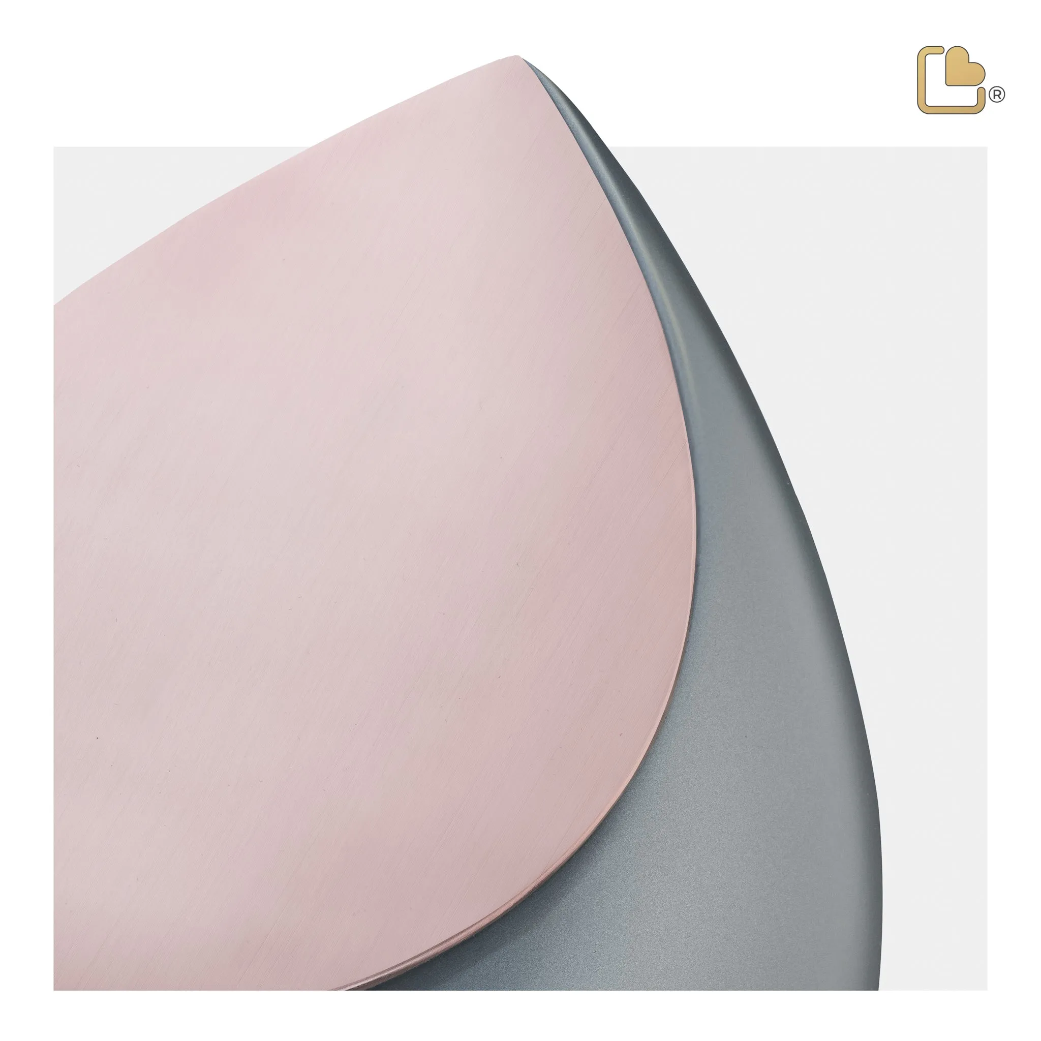 Drop Medium Urn French Grey & Brushed Rose Gold