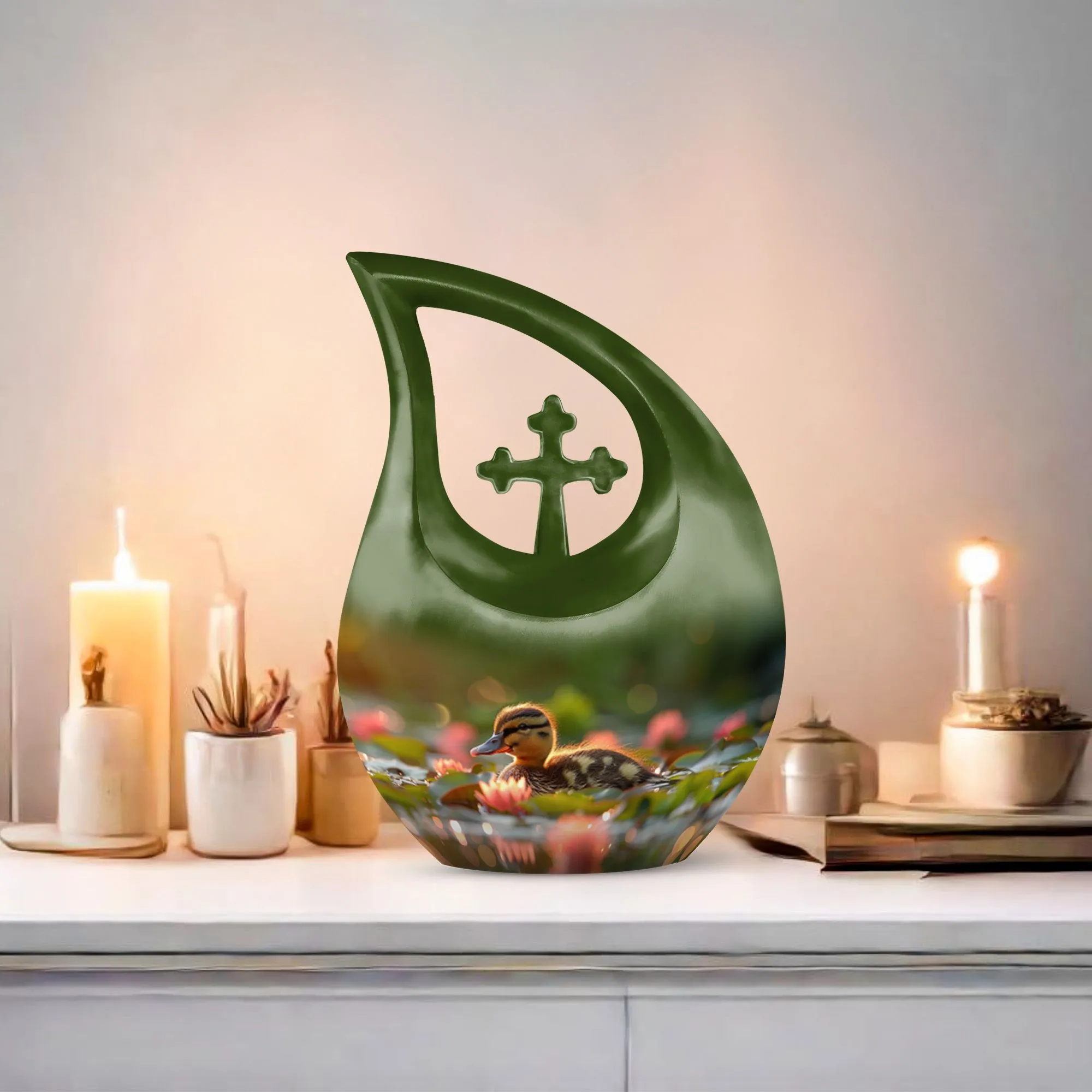 Duckling's Dusk Adventure Urn  For Human Ashes