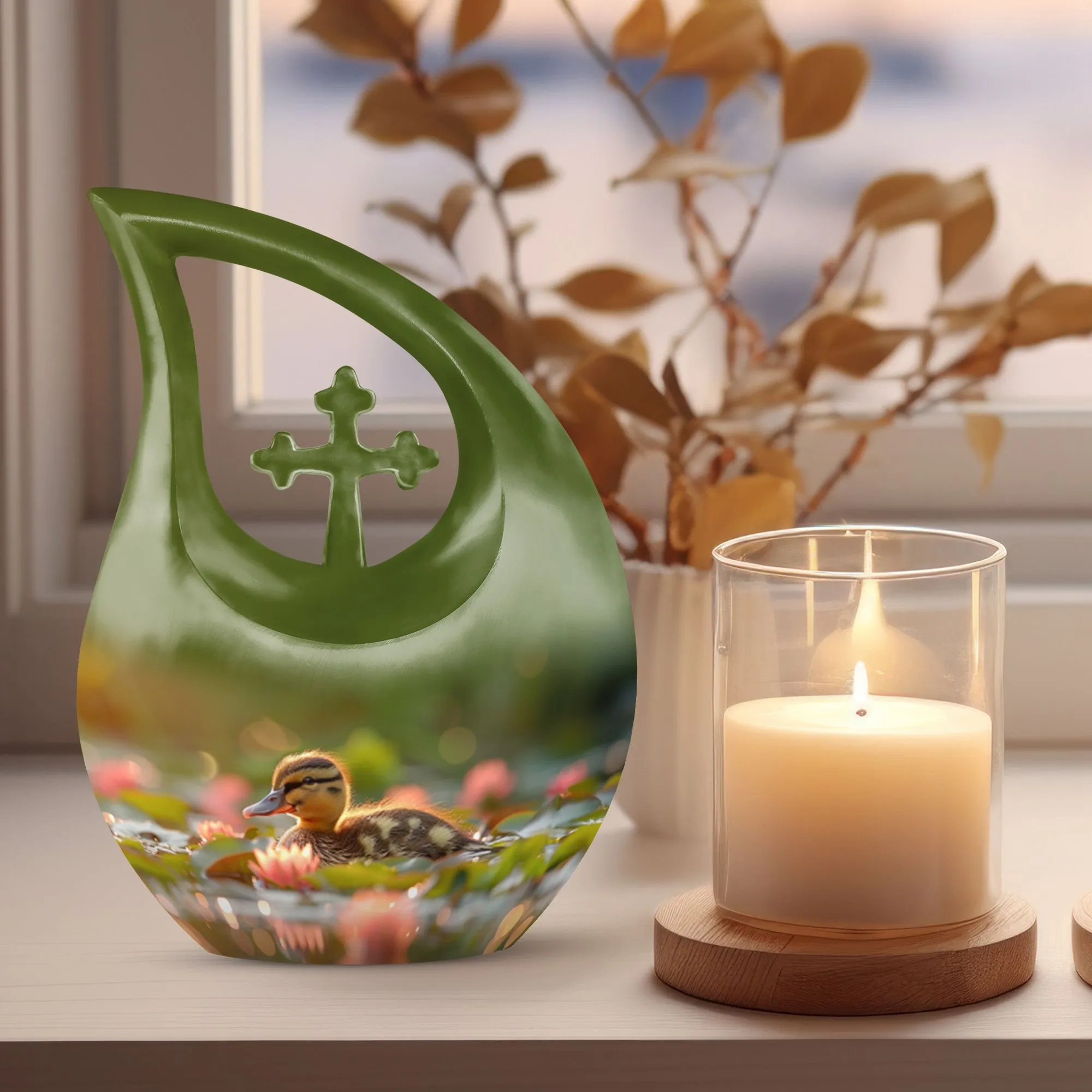 Duckling's Dusk Adventure Urn  For Human Ashes