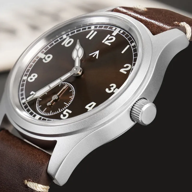 ★Early Bird★Militado Brown 36mm D12 Sapphire Crystal Field Watch