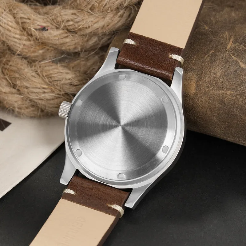 ★Early Bird★Militado Brown 36mm D12 Sapphire Crystal Field Watch