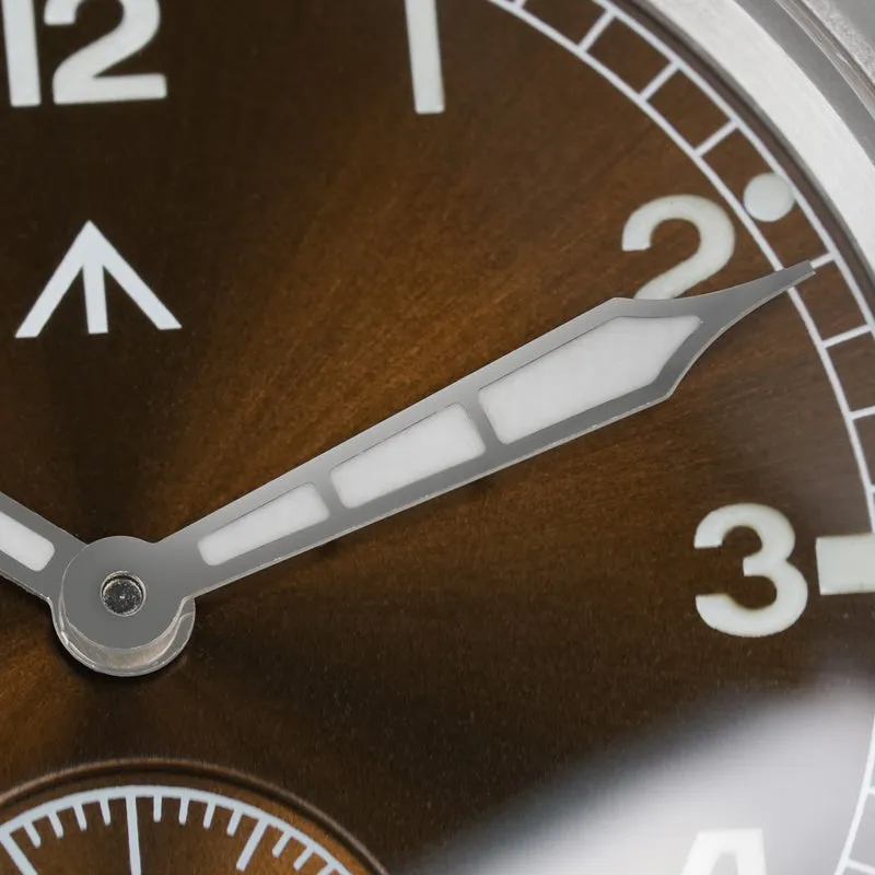 ★Early Bird★Militado Brown 36mm D12 Sapphire Crystal Field Watch