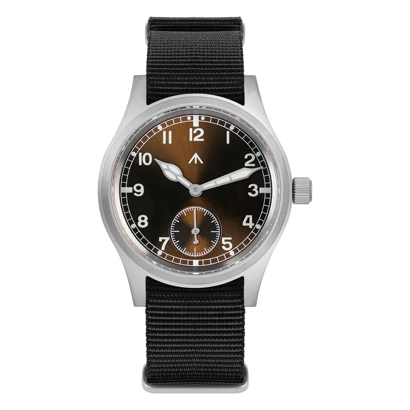 ★Early Bird★Militado Brown 36mm D12 Sapphire Crystal Field Watch