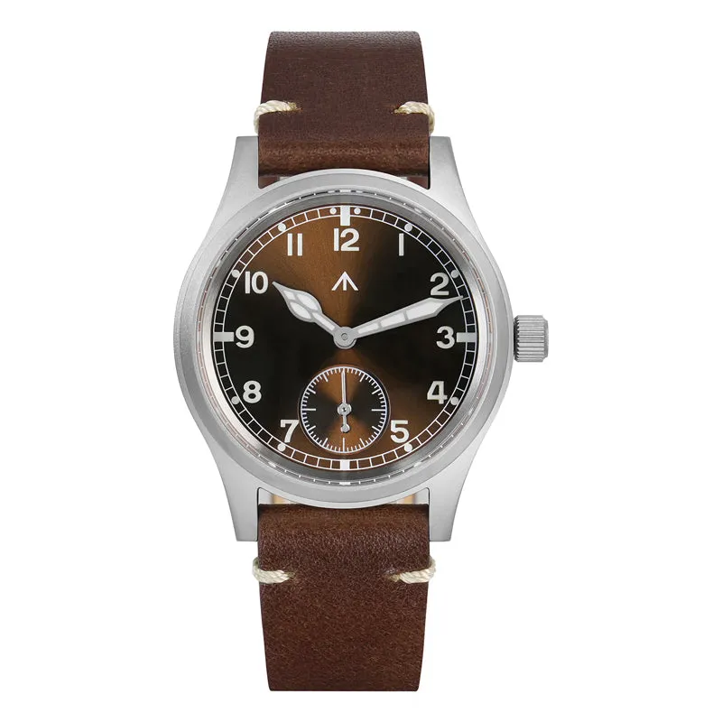 ★Early Bird★Militado Brown 36mm D12 Sapphire Crystal Field Watch