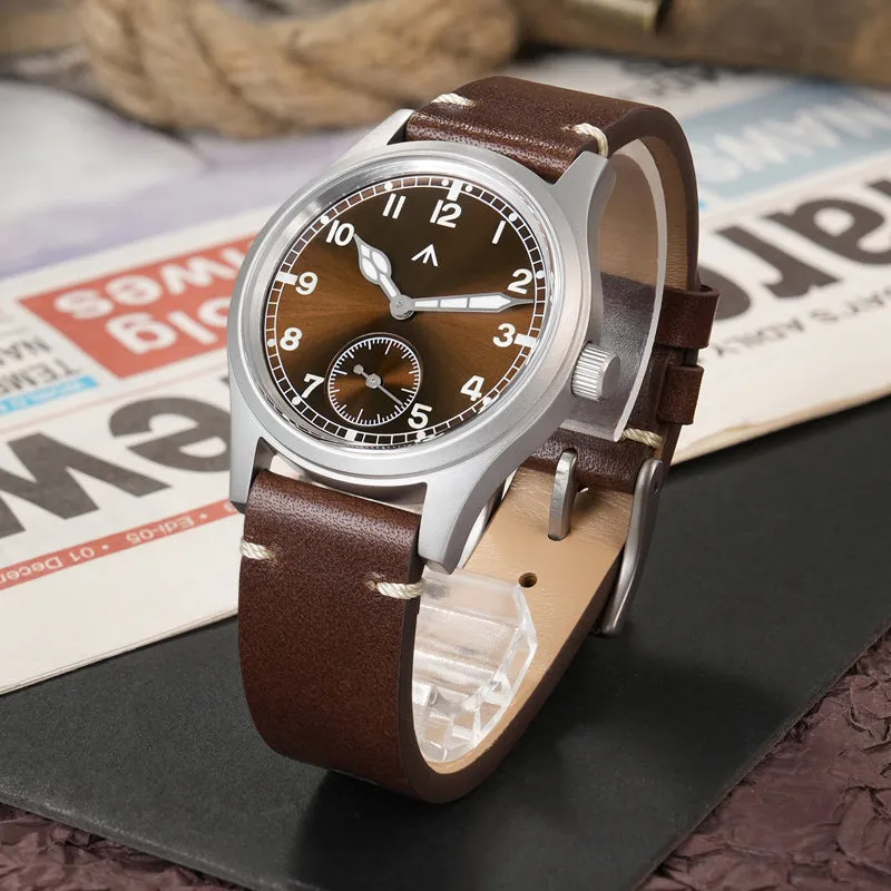 ★Early Bird★Militado Brown 36mm D12 Sapphire Crystal Field Watch