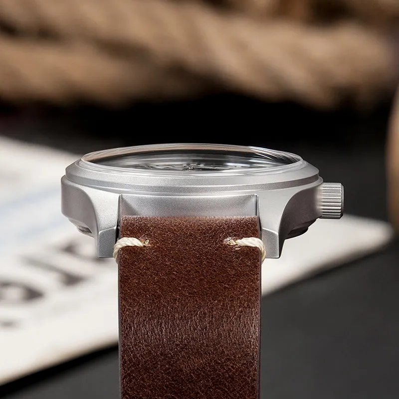 ★Early Bird★Militado Brown 36mm D12 Sapphire Crystal Field Watch
