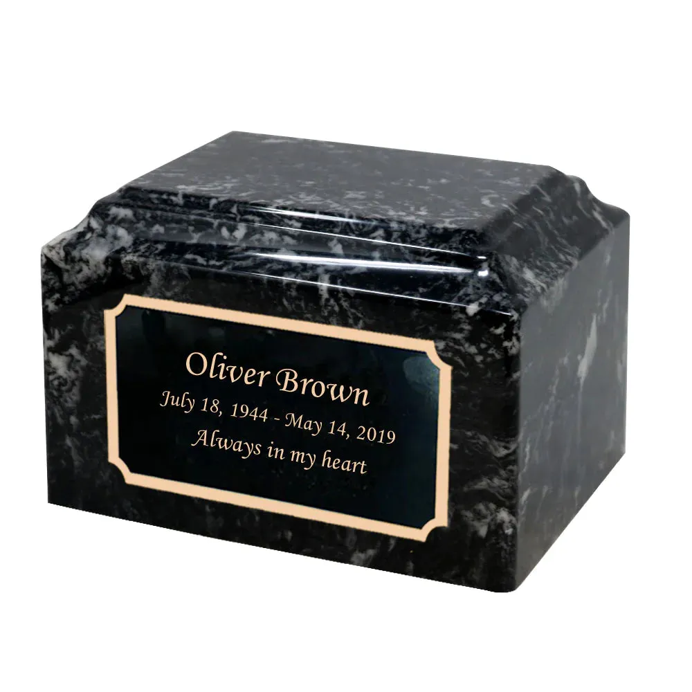 Ebony Pearl Cultured Marble Cremation Urn