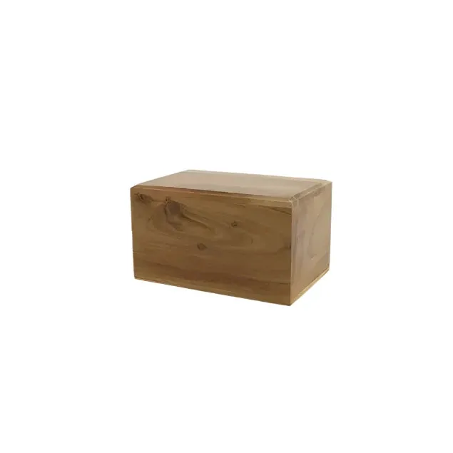 Economy Wood Cremation Urn | Acacia Hardwood | Small Size For Dog or Cat | Holds up to a 45 # Pet