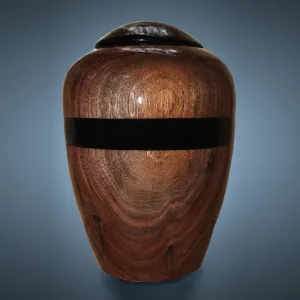 Elegance Hand Turned Rich Dark Walnut Wood Cremation Urn
