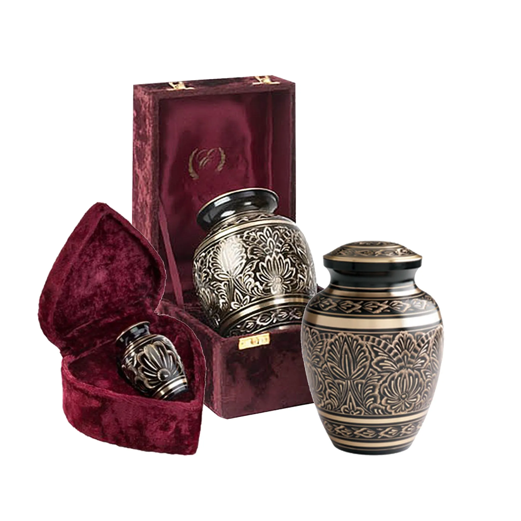 Elegant Black & Gold  Brass Urn