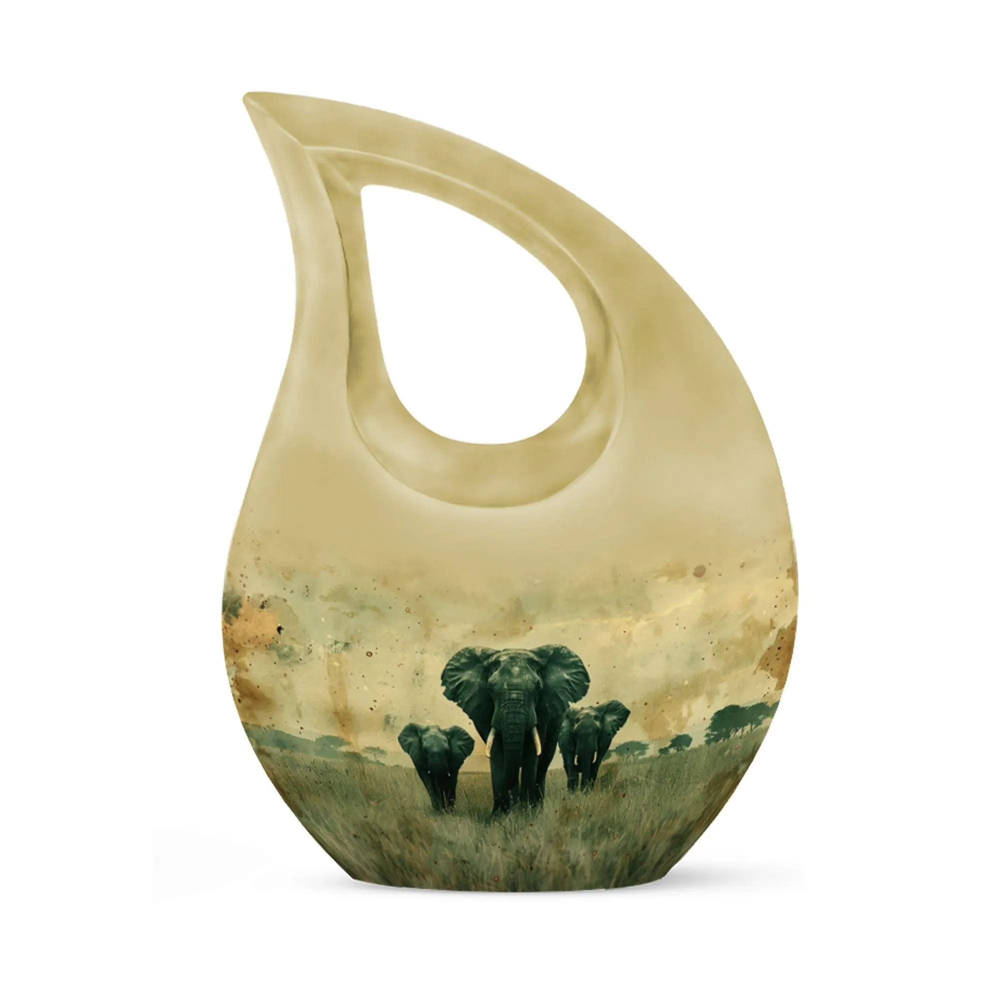 Elephant Family Tribute - Miniature Memorial Urn For Ashes