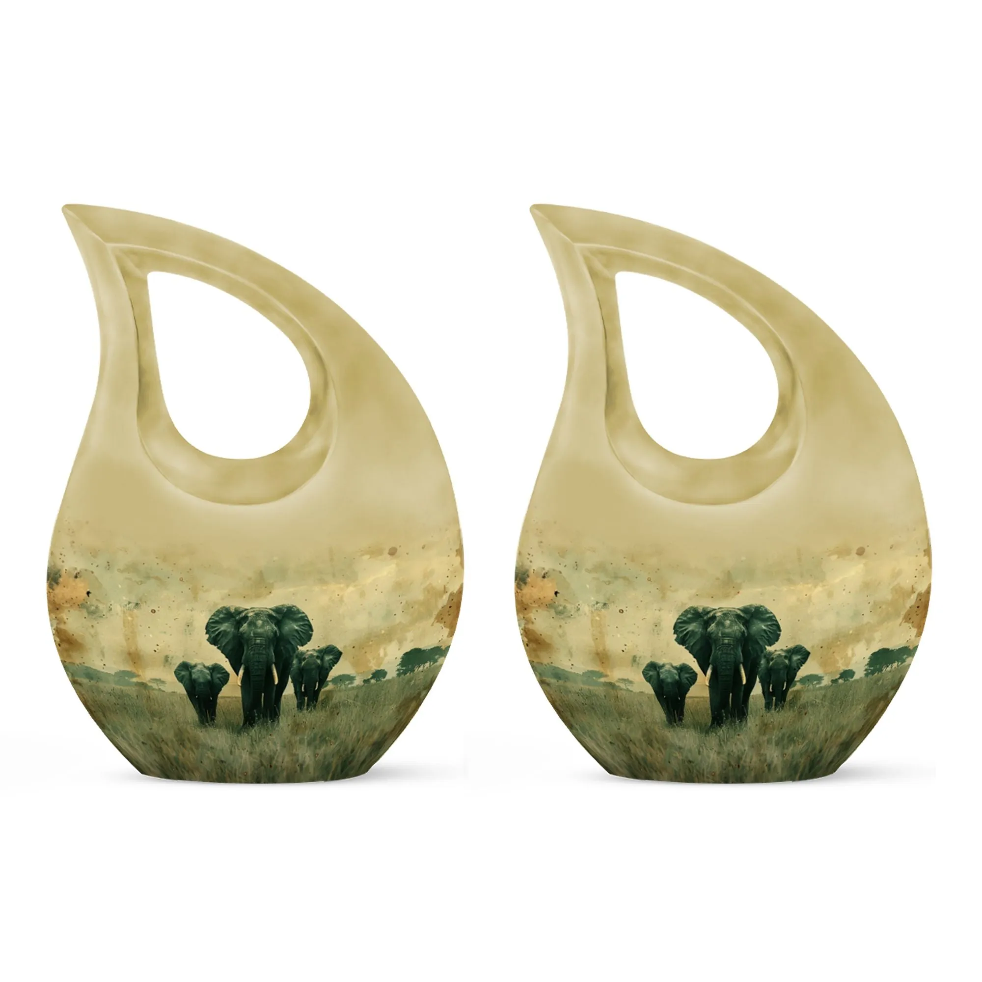 Elephant Family Tribute - Miniature Memorial Urn For Ashes