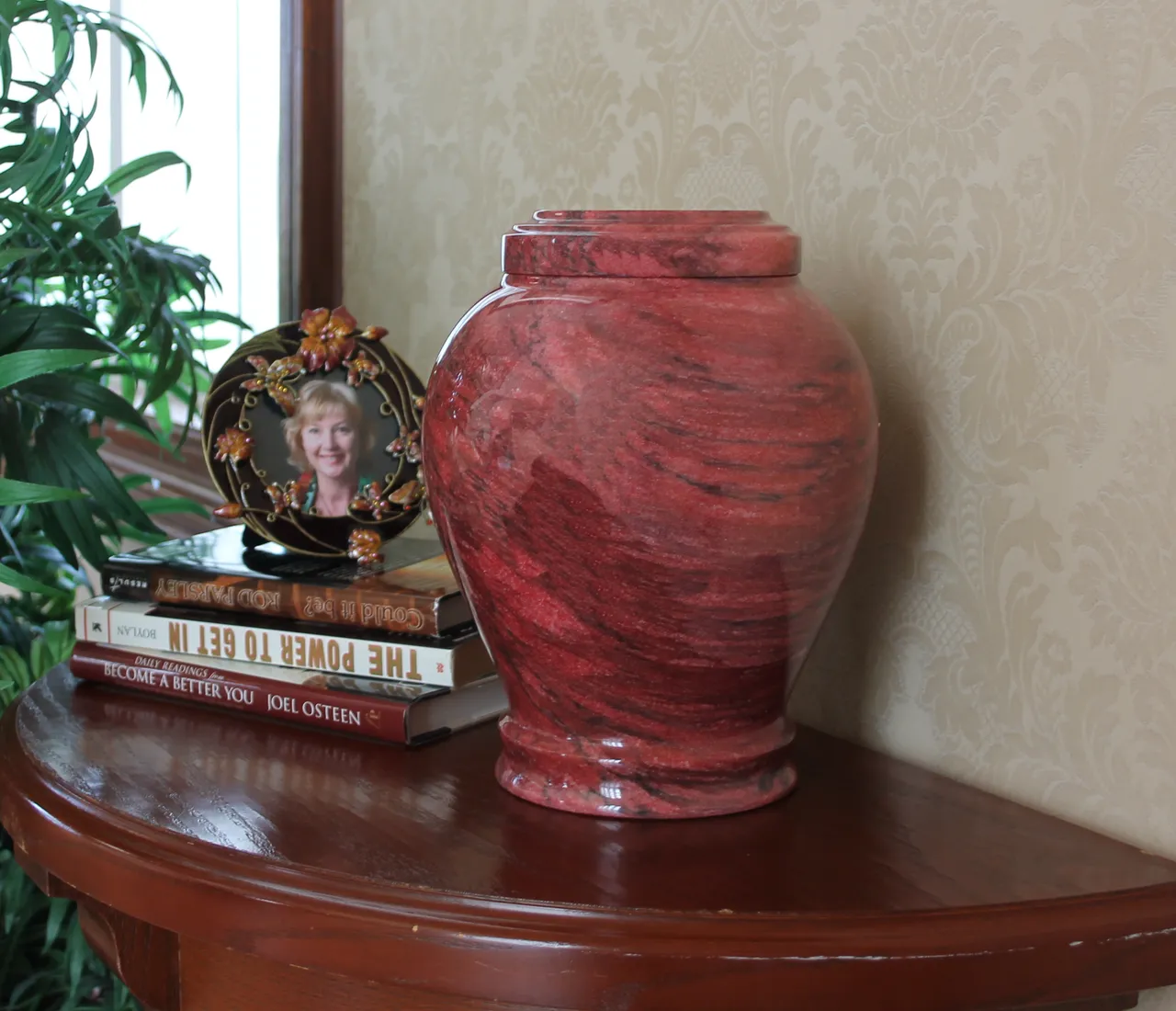 Embrace Red Marble Urn